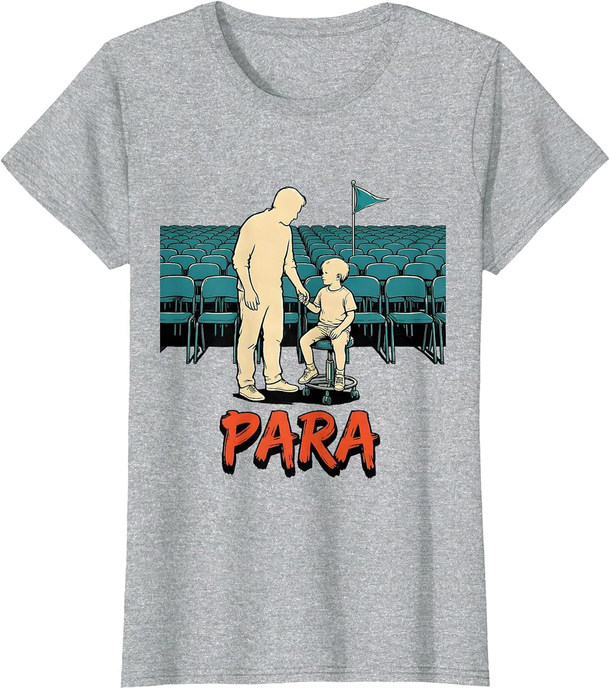 Para Vintage Support Worker Appreciation Gift T-Shirt - Heather Grey