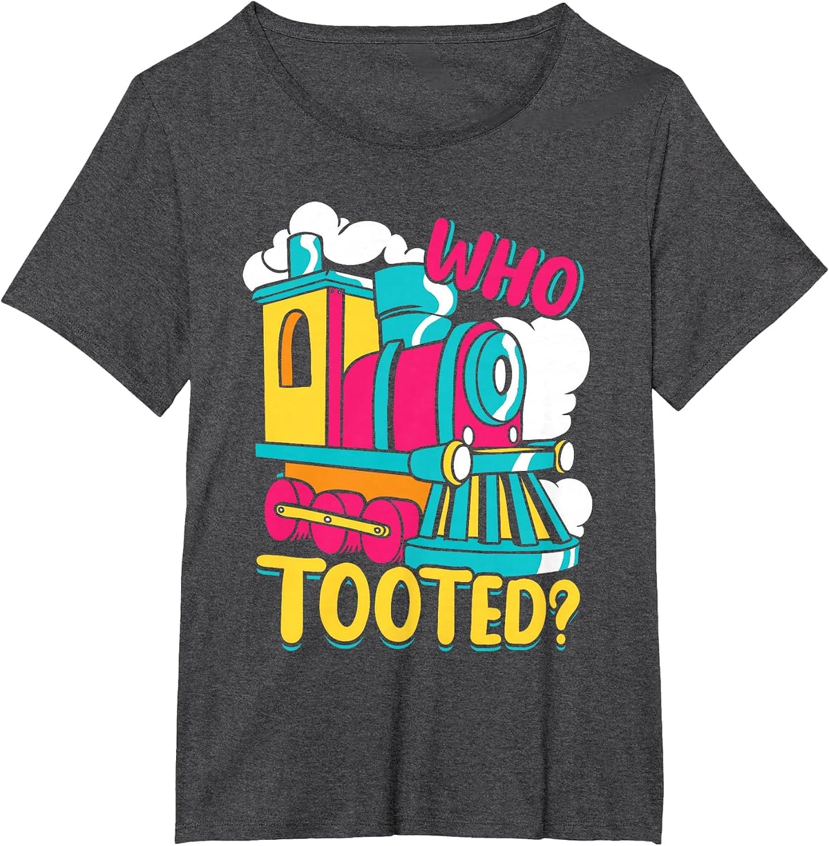 Kids Train Locomotive Train Who Tooted T-Shirt - Dark Heather Grey