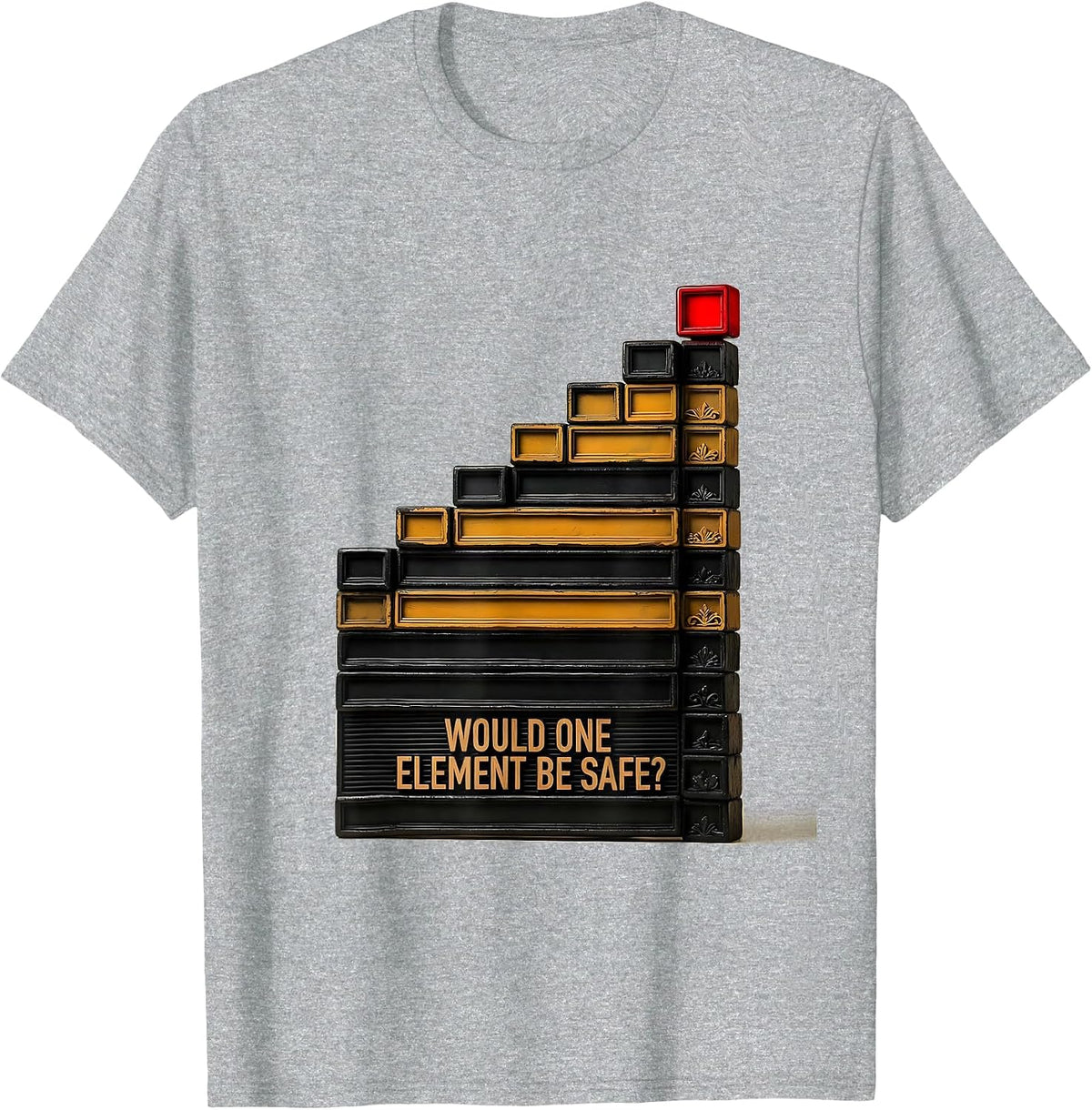 Men's Would One Element Be Safe? Funny Periodic Table Teacher T-Shirt - Heather Grey