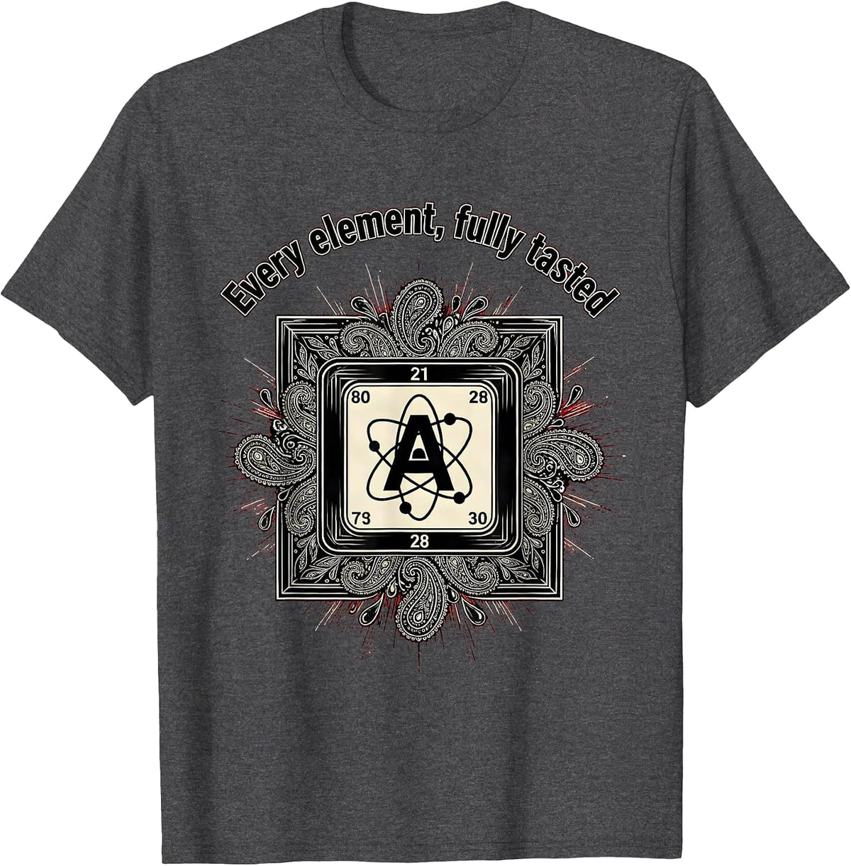 Can I Lick It Periodic Table Science Design T-Shirt - Dark Heather Grey