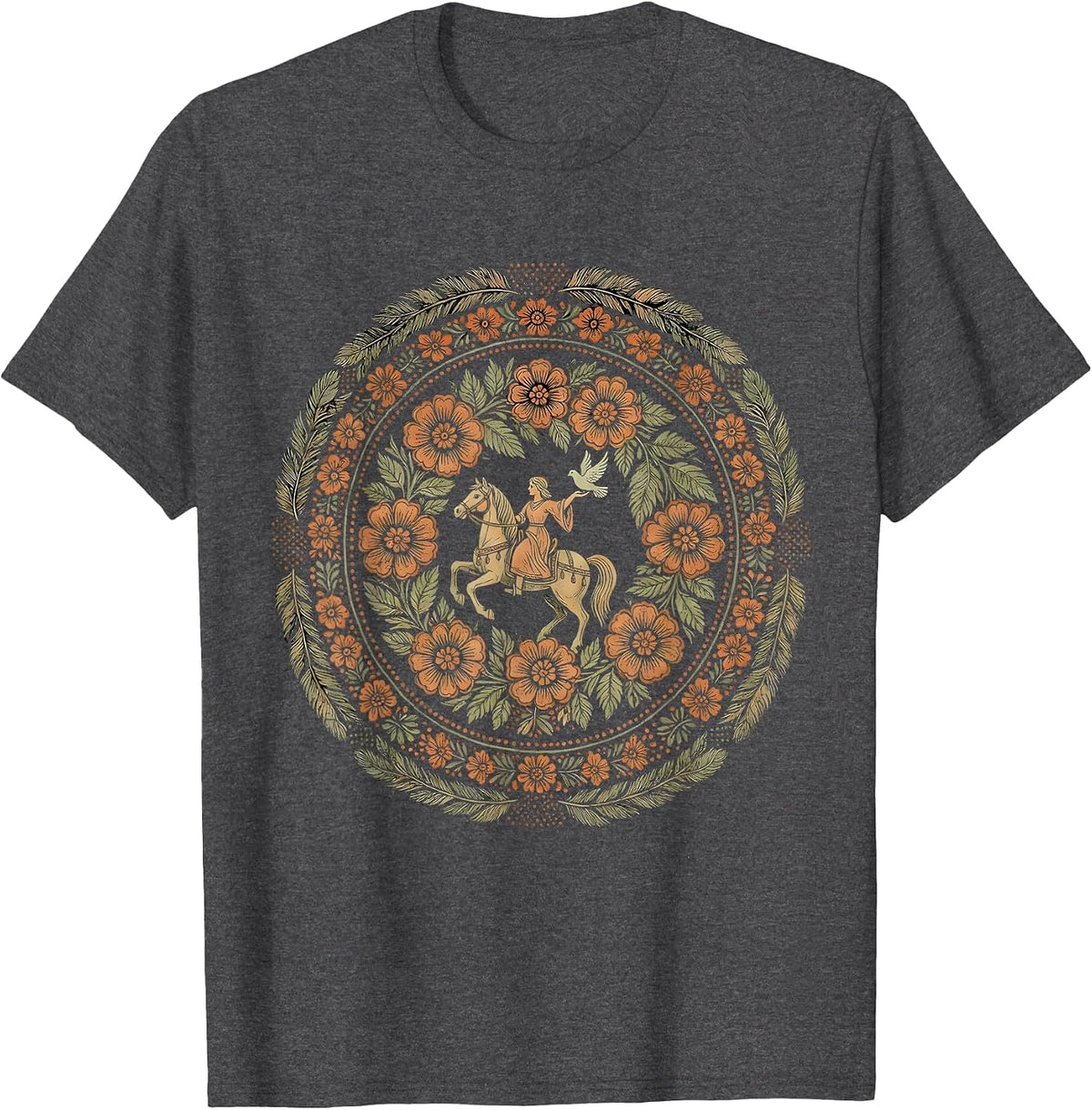 Men's Rodeo Rider Releasing Dove Graphic Tee T-Shirt - Dark Heather Grey