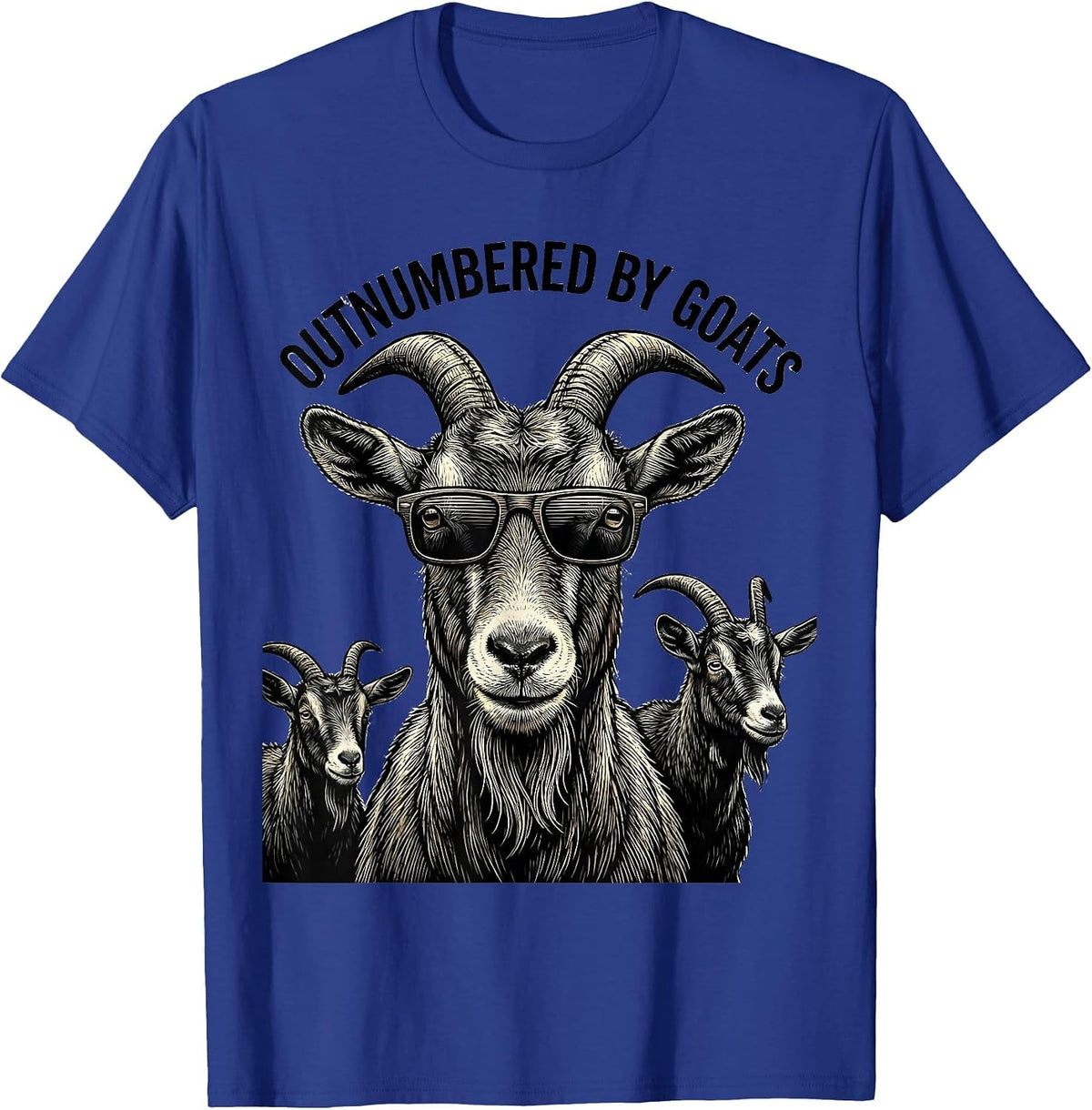Men's Outnumbered By Goats Funny Goat Lover Novelty Humor T-Shirt - Royal Blue