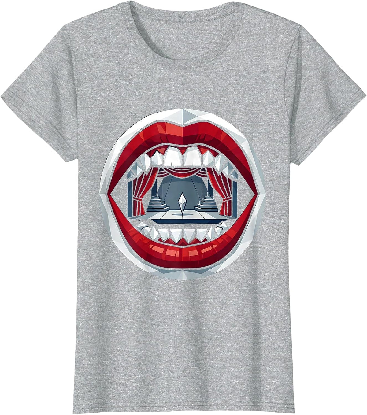 Speech Therapy Stage Performance Illustration T-Shirt - Heather Grey