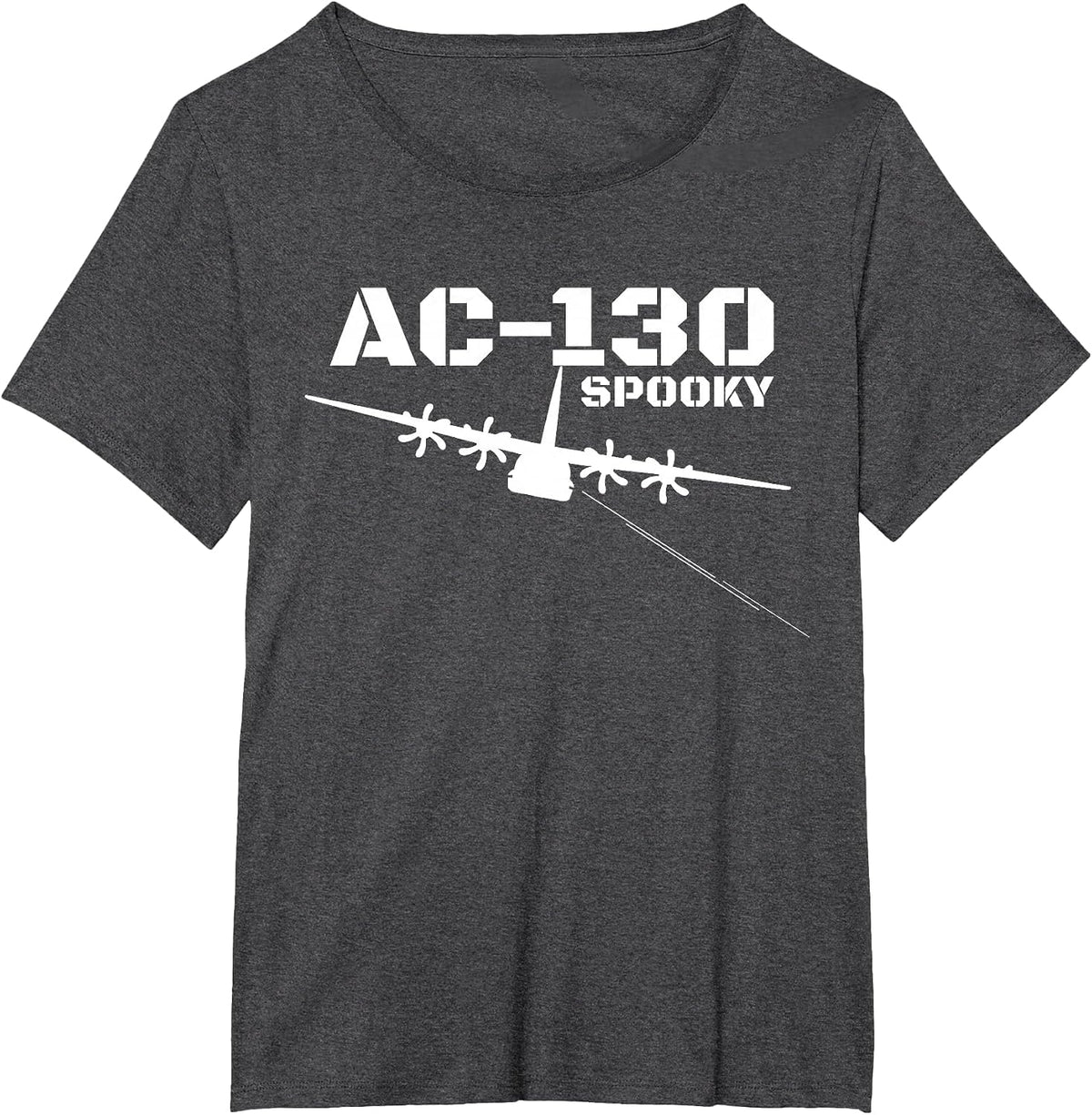 AC-130 Spooky Gunship Military Airplane Spooky C130 T-Shirt - Dark Heather Grey