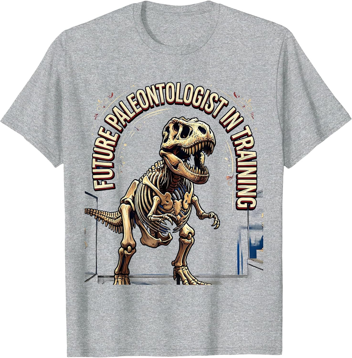 Men's Future Paleontologist In Training Dinosaur Design T-Shirt - Heather Grey