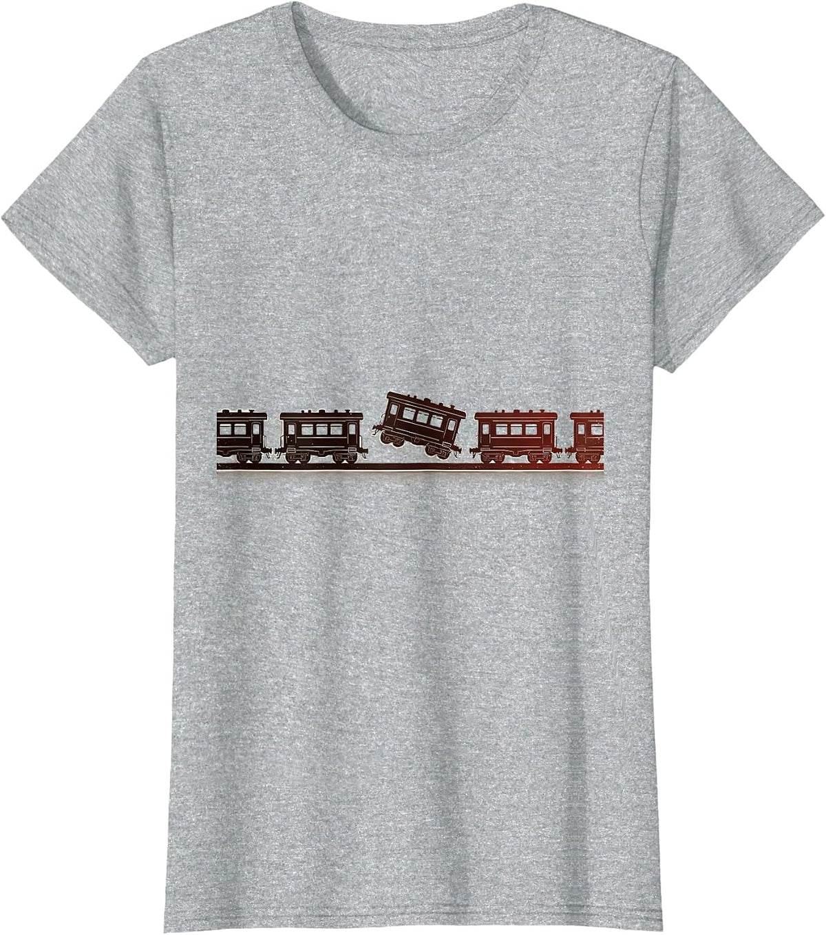 Women's Model Train Car Hoarding Funny Collector T-Shirt - Heather Grey