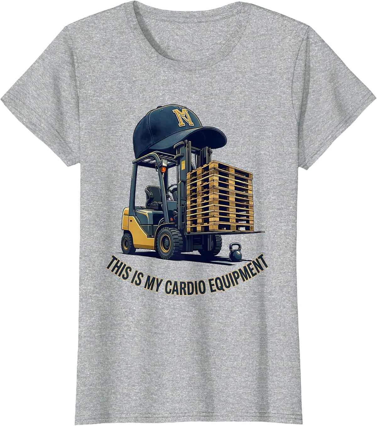 This Is My Cardio Equipment Funny Forklift Operator T-Shirt - Heather Grey