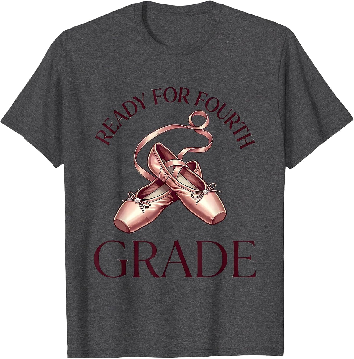 Men's Ready For Fourth Grade Balletcore Graphic Back To School T-Shirt - Dark Heather Grey