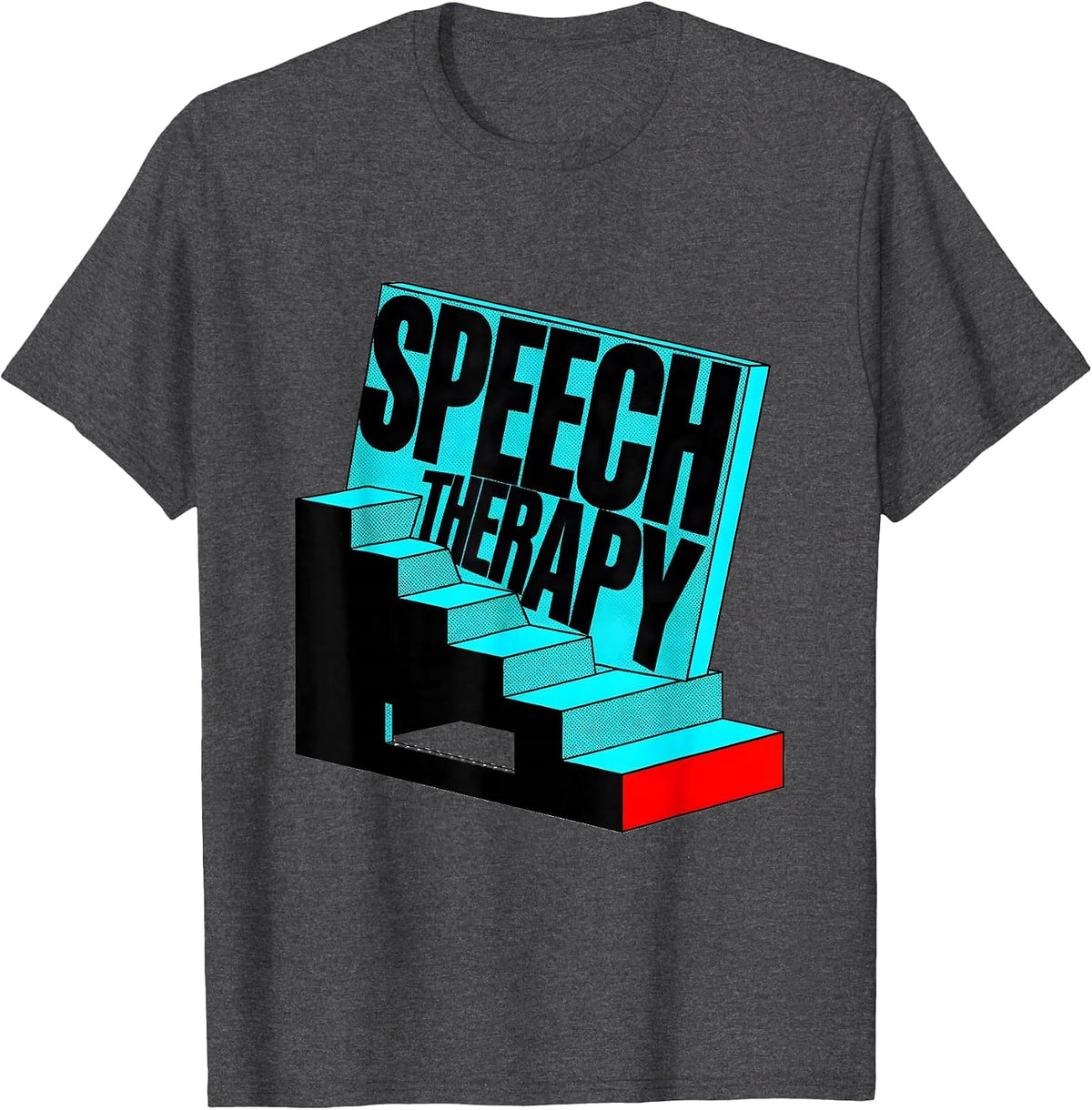 Speech Therapy Retro Cute Speech Language Pathologist SLP T-Shirt - Dark Heather Grey