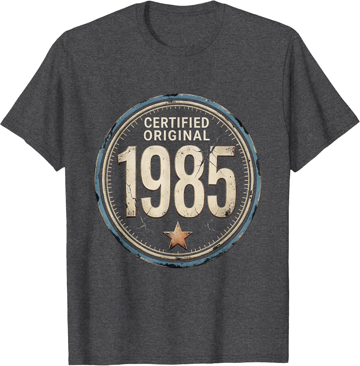 Men's Certified Original 1985 Vintage Stamp 41st Birthday Gift Men T-Shirt - Dark Heather Grey
