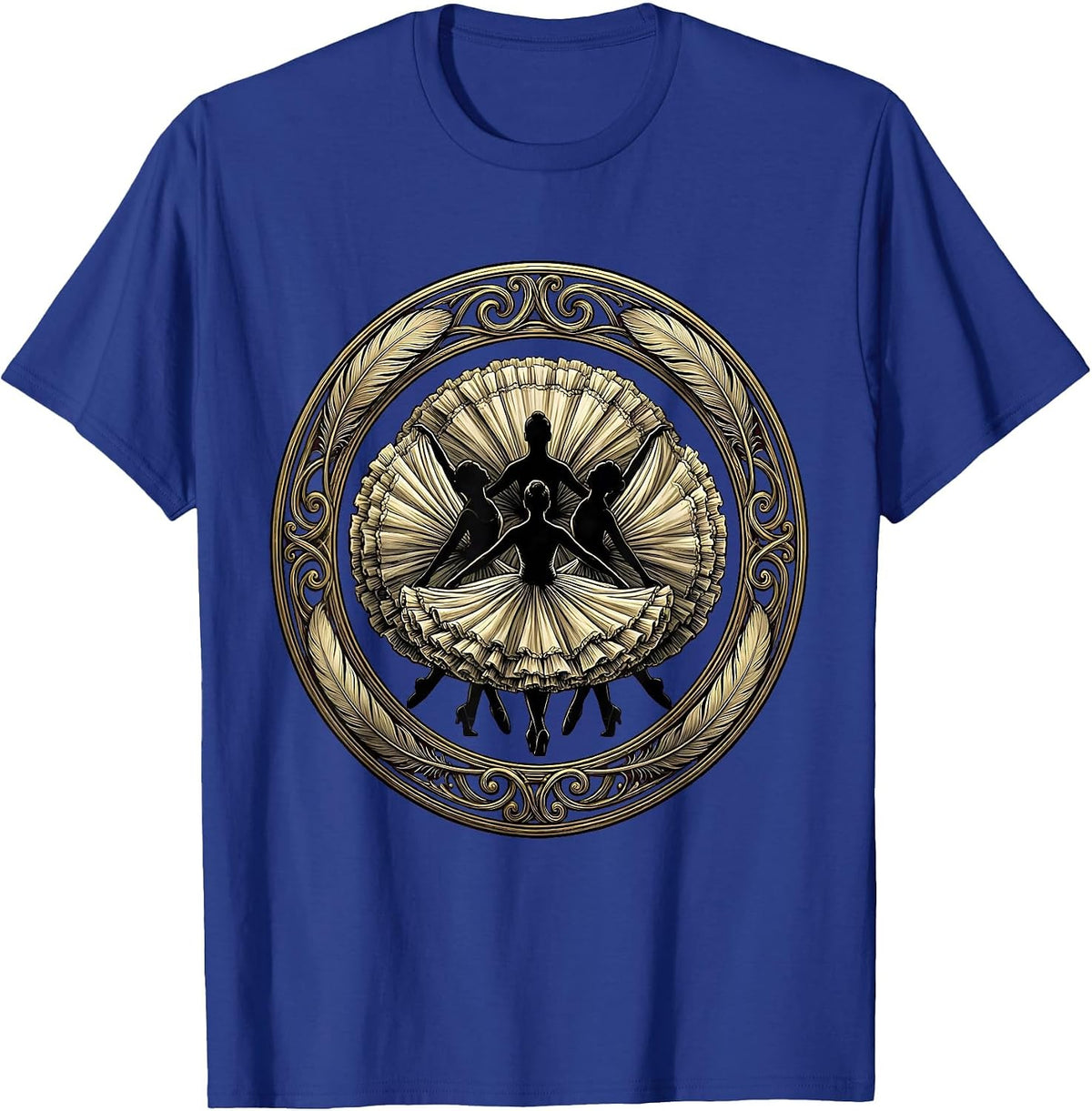 Cancan Dancer Row Showgirl Era Graphic T-Shirt - Royal Blue
