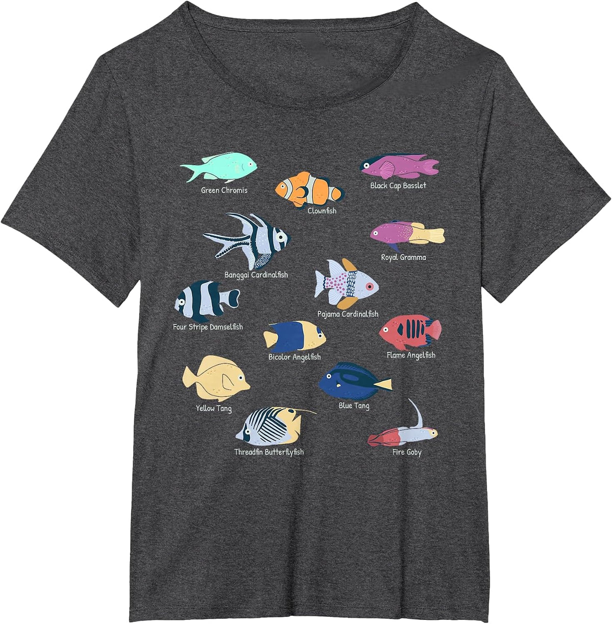 Coral Reefs Tropical Fishes in Reef Aquariums Fish Tank T-Shirt - Dark Heather Grey