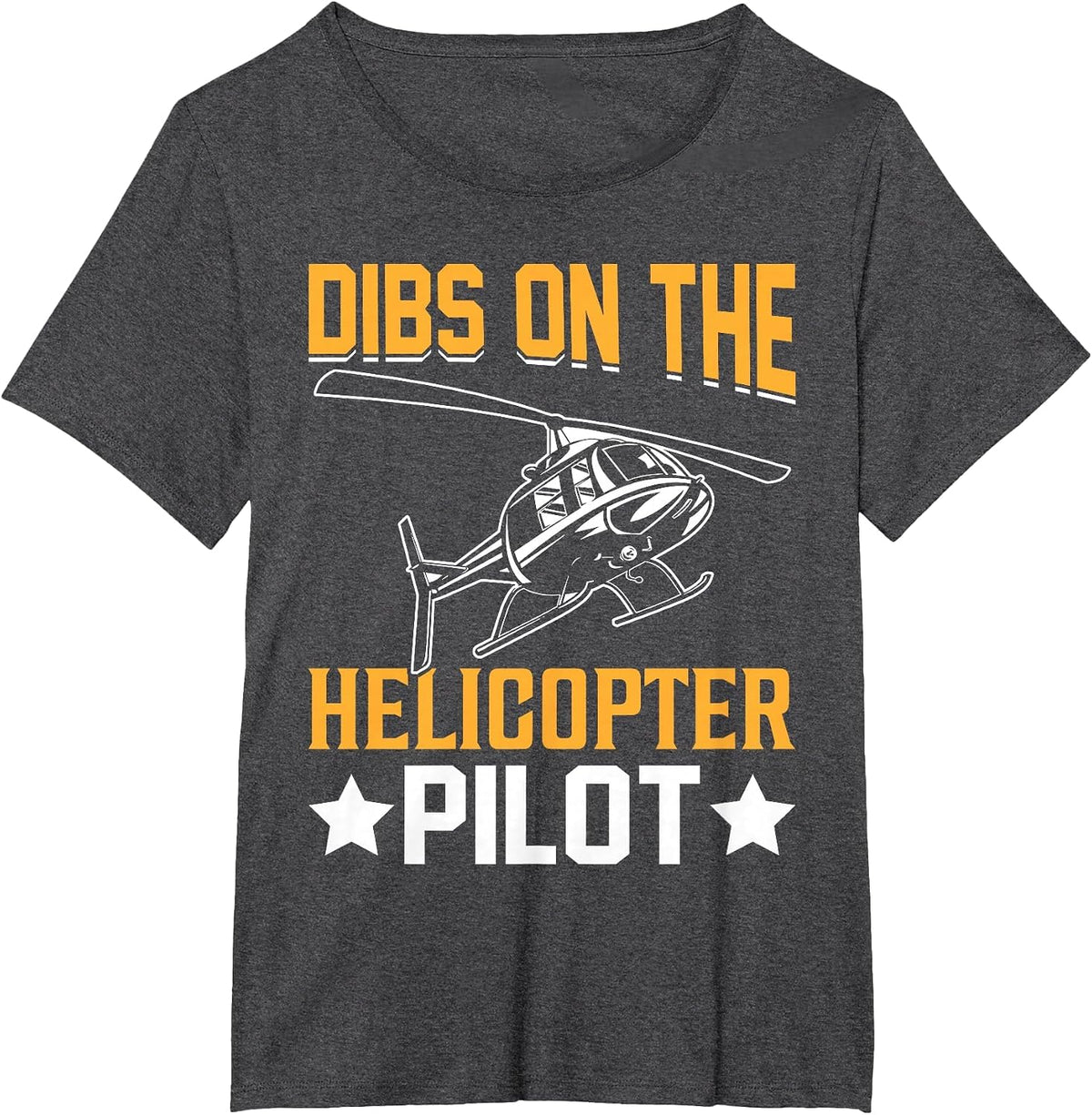 Dibs On The Helicopter Pilot T-Shirt - Dark Heather Grey