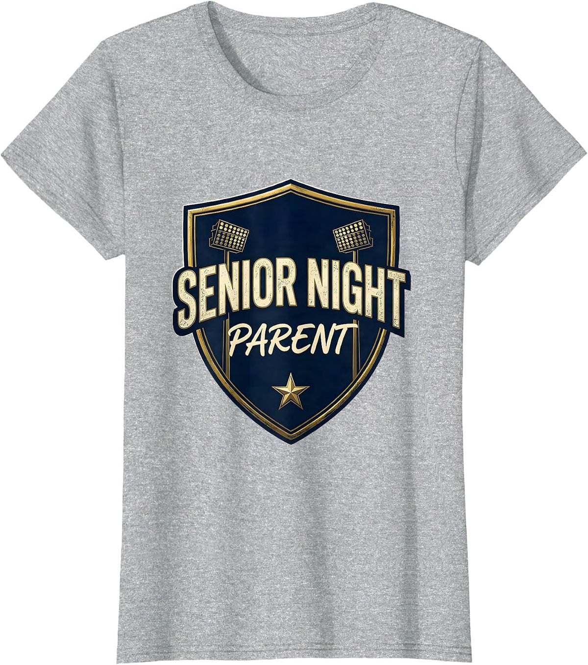 Senior Night Parent Emblem Senior Mom Last Home Game T-Shirt - Heather Grey