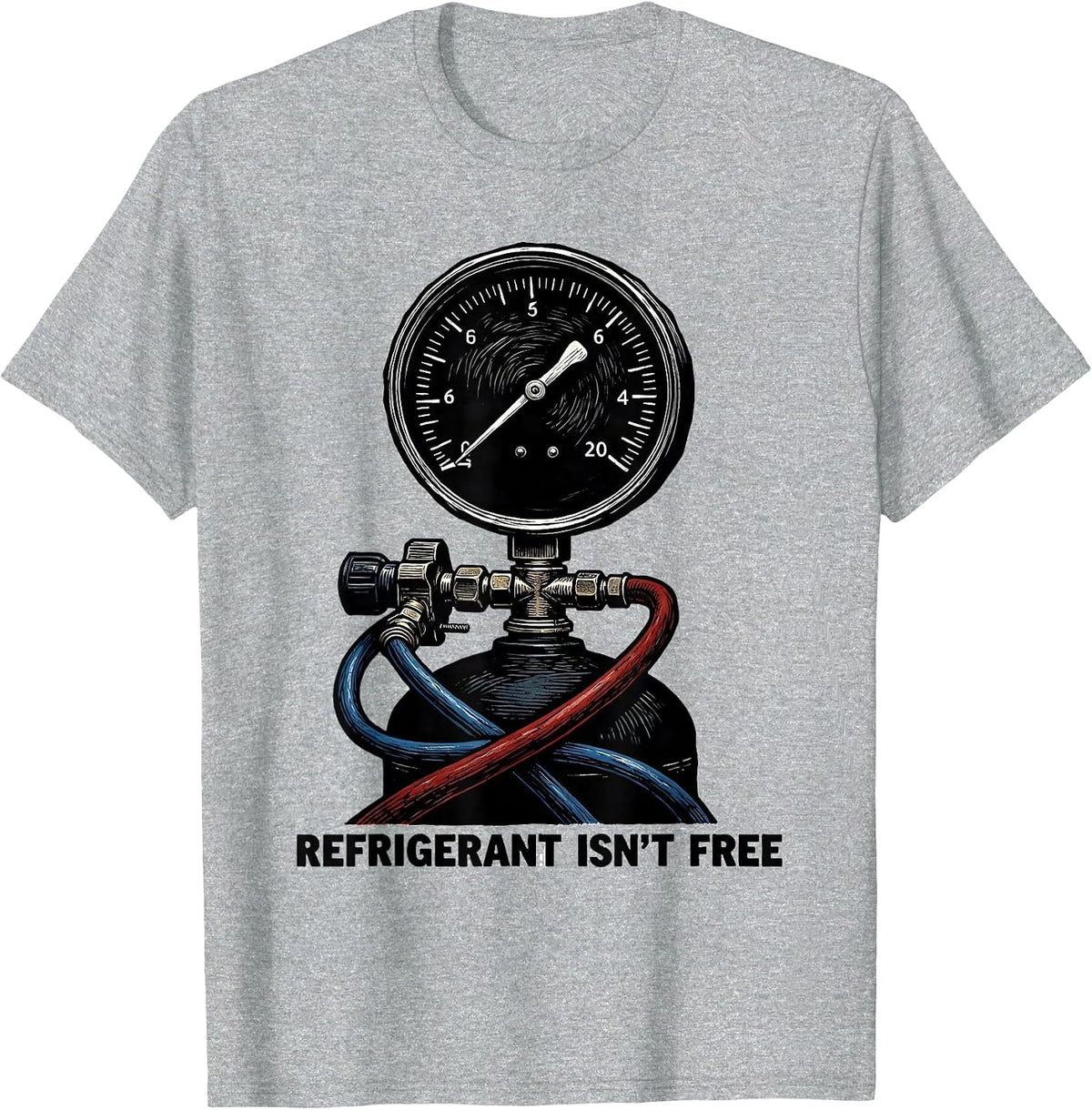 Men's Refrigerant Isn't Free Funny HVAC Technician Charging Pride T-Shirt - Heather Grey