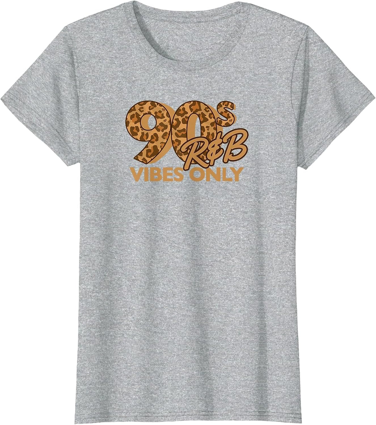 90s R&B Vibes Only Nineties RNB Music Animal Print T-Shirt - Heather Grey