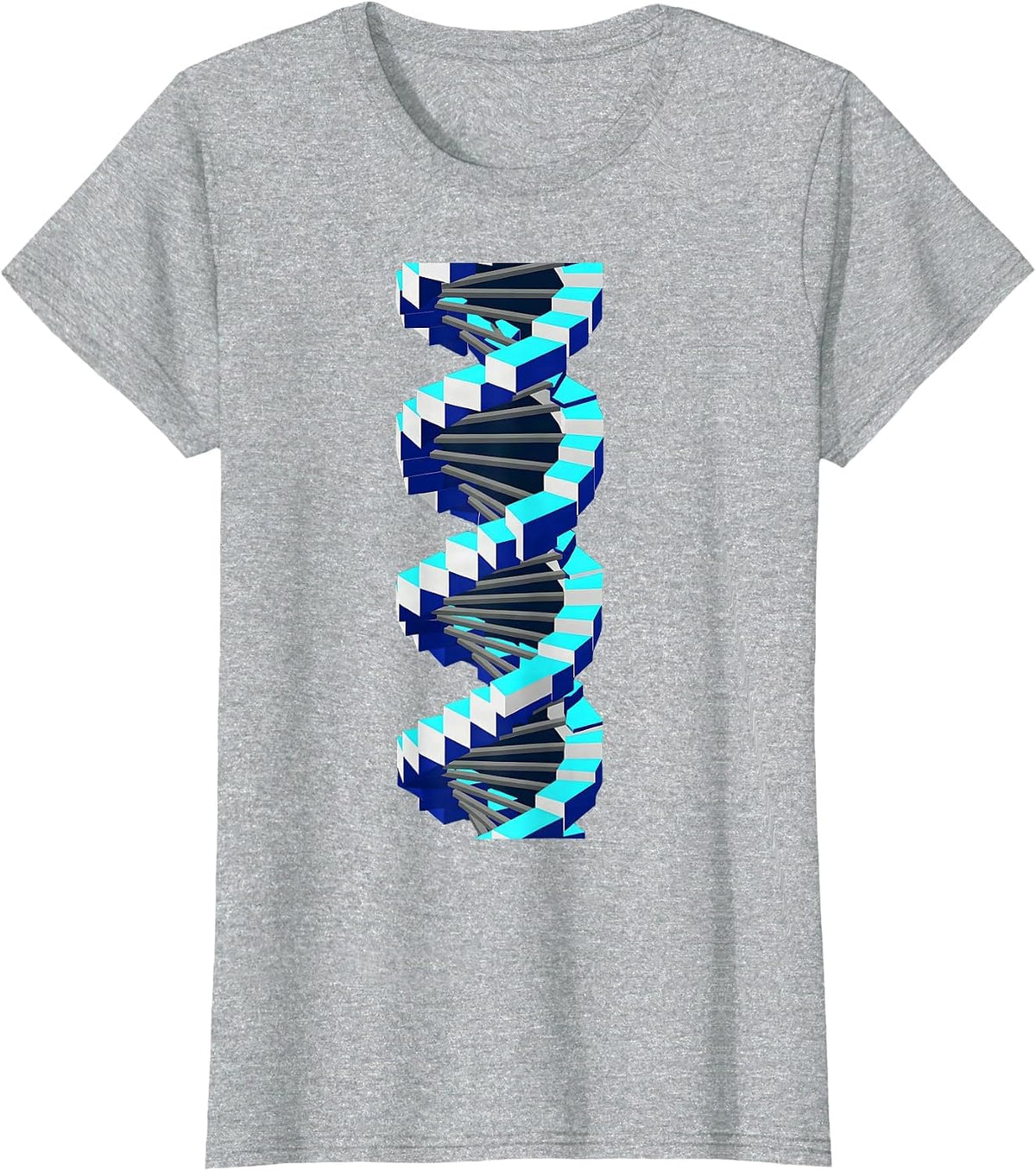 Women's DNA Double Helix Infinity Science Teacher Design T-Shirt - Heather Grey