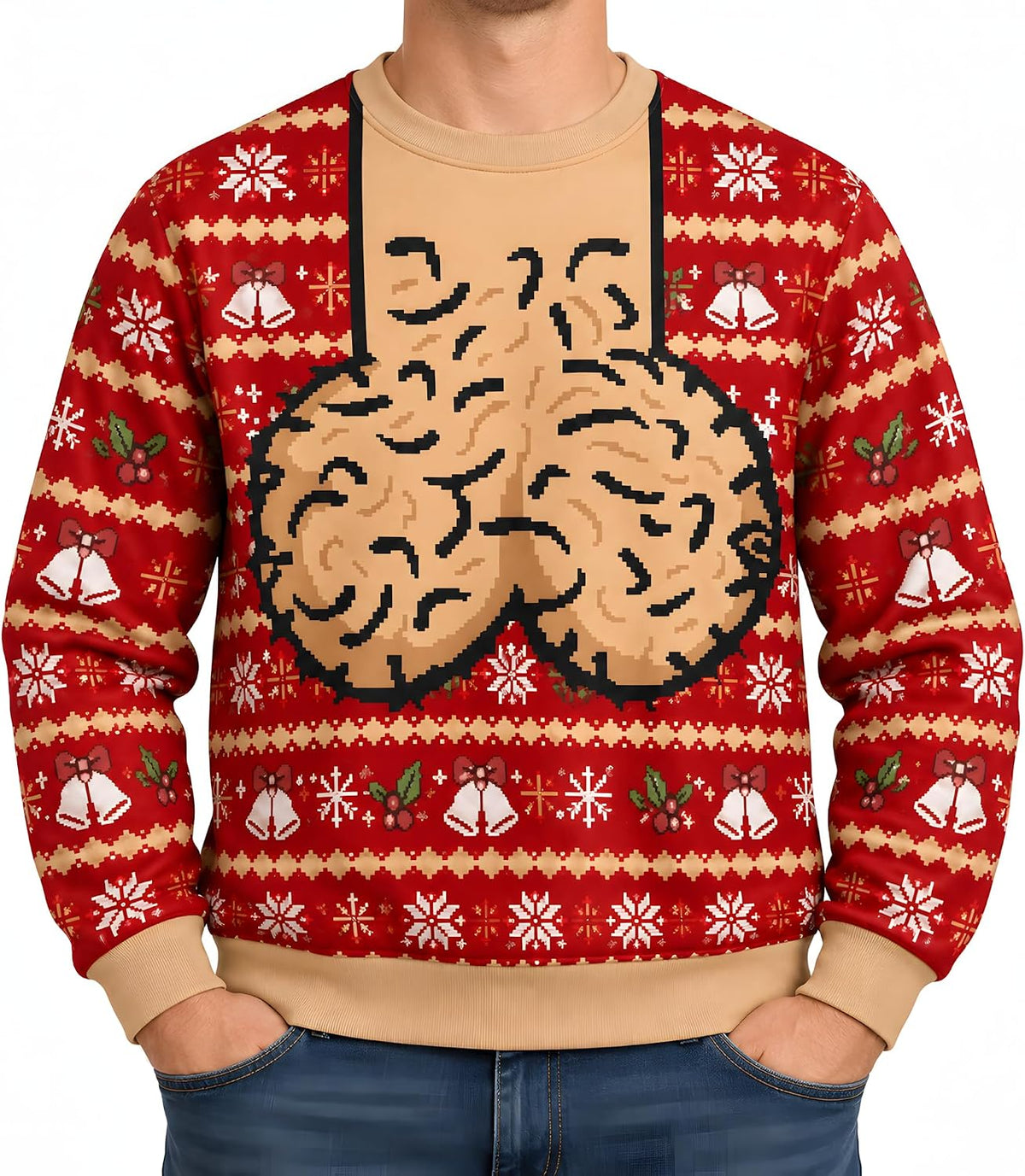 Ugly Christmas Sweaters for Men 2026, Santa Funny Christmas Sweatshirt - S4