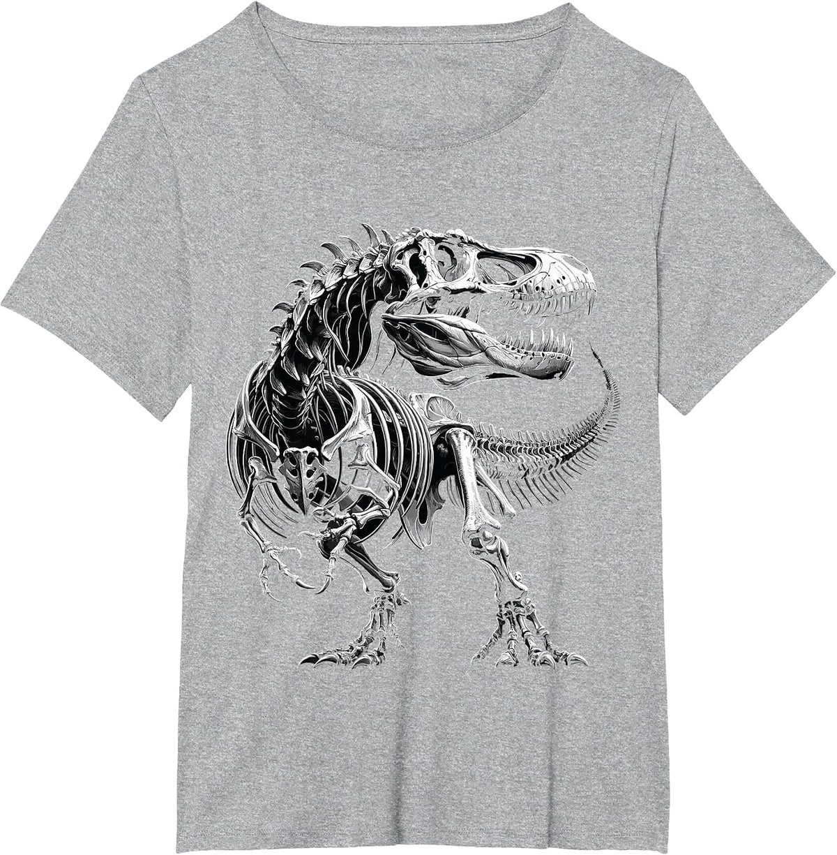T-Rex Fossil Skeleton Dinosaur Bones Paleontologist T-Shirt - Heather Grey