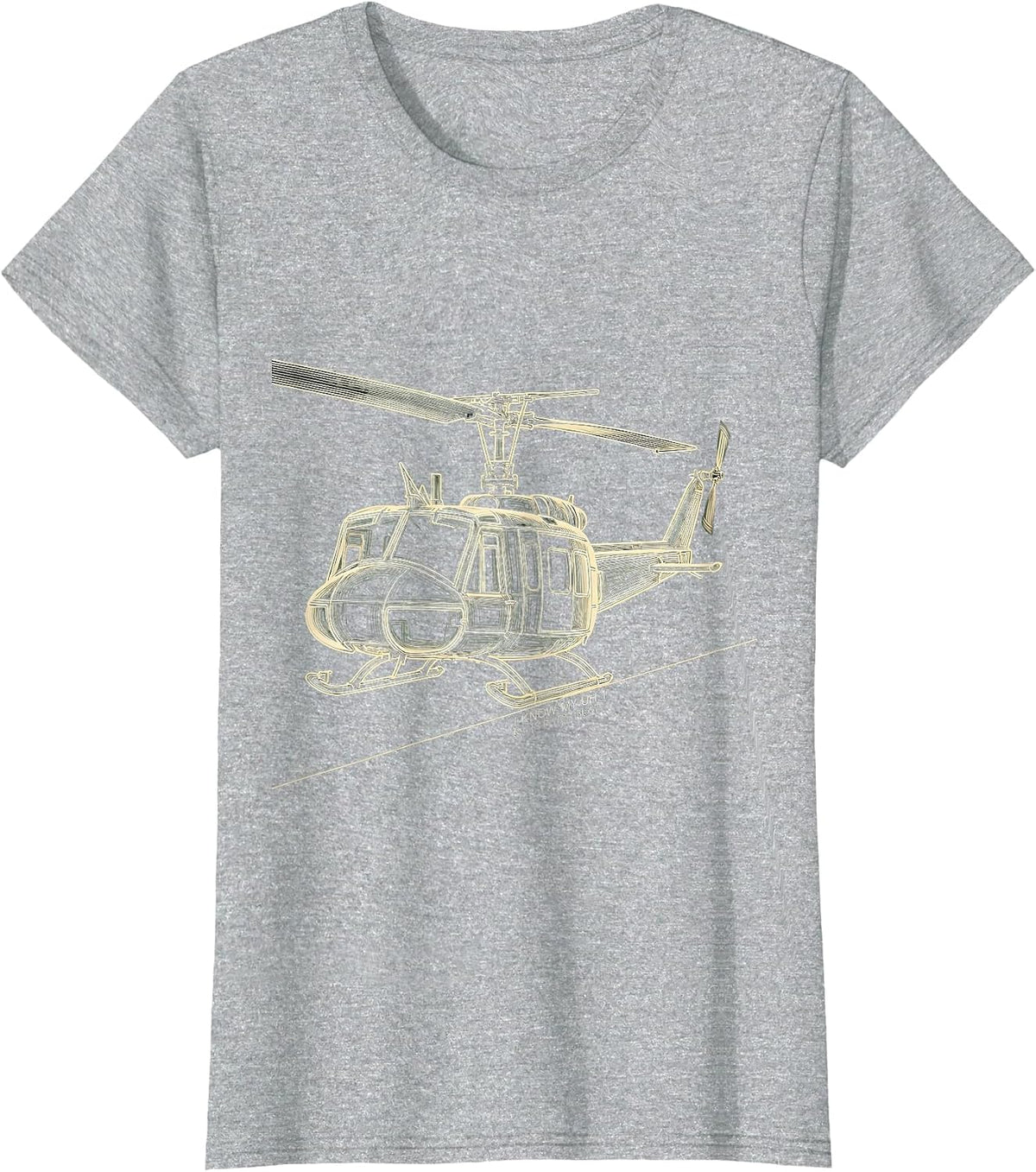 I Know My UH-1 By Its Rotor Beat Military Helicopter Pilot T-Shirt - Heather Grey