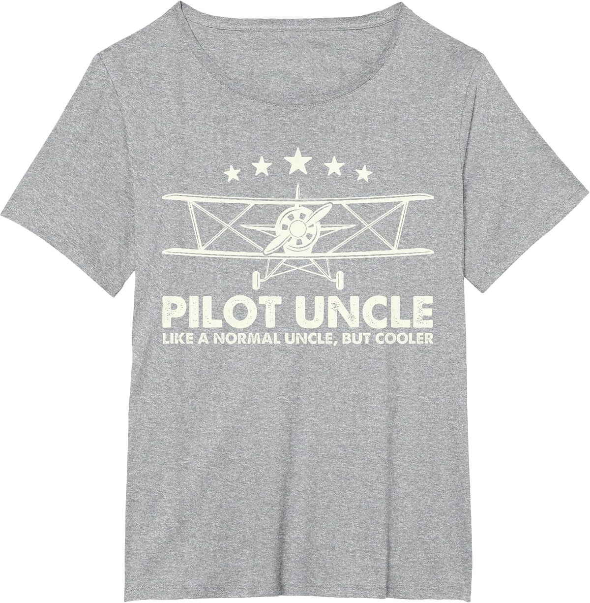 Pilot Uncle Like A Normal Uncle But Cooler Plane Aviation T-Shirt - Heather Grey