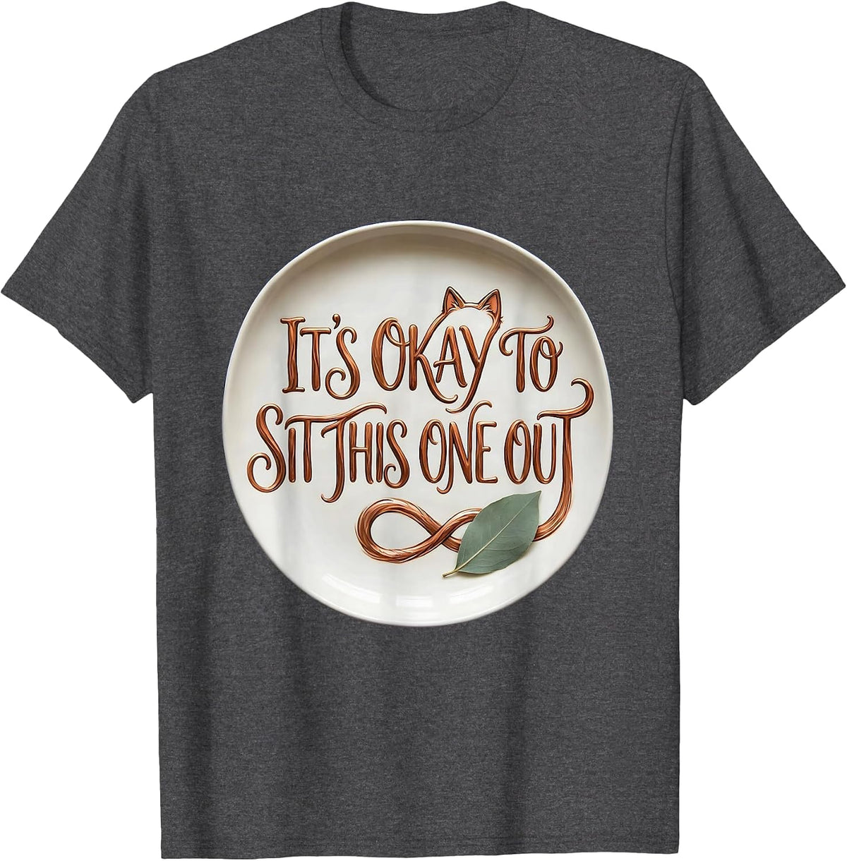 Men's It's Okay To Sit This One Out Cute Kawaii Cat Lover Boho T-Shirt - Dark Heather Grey