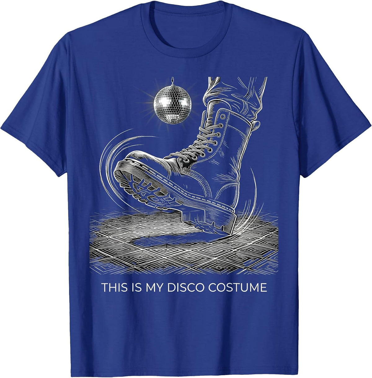 Men's This Is My Disco Costume Retro 70s Party Halloween T-Shirt - Royal Blue