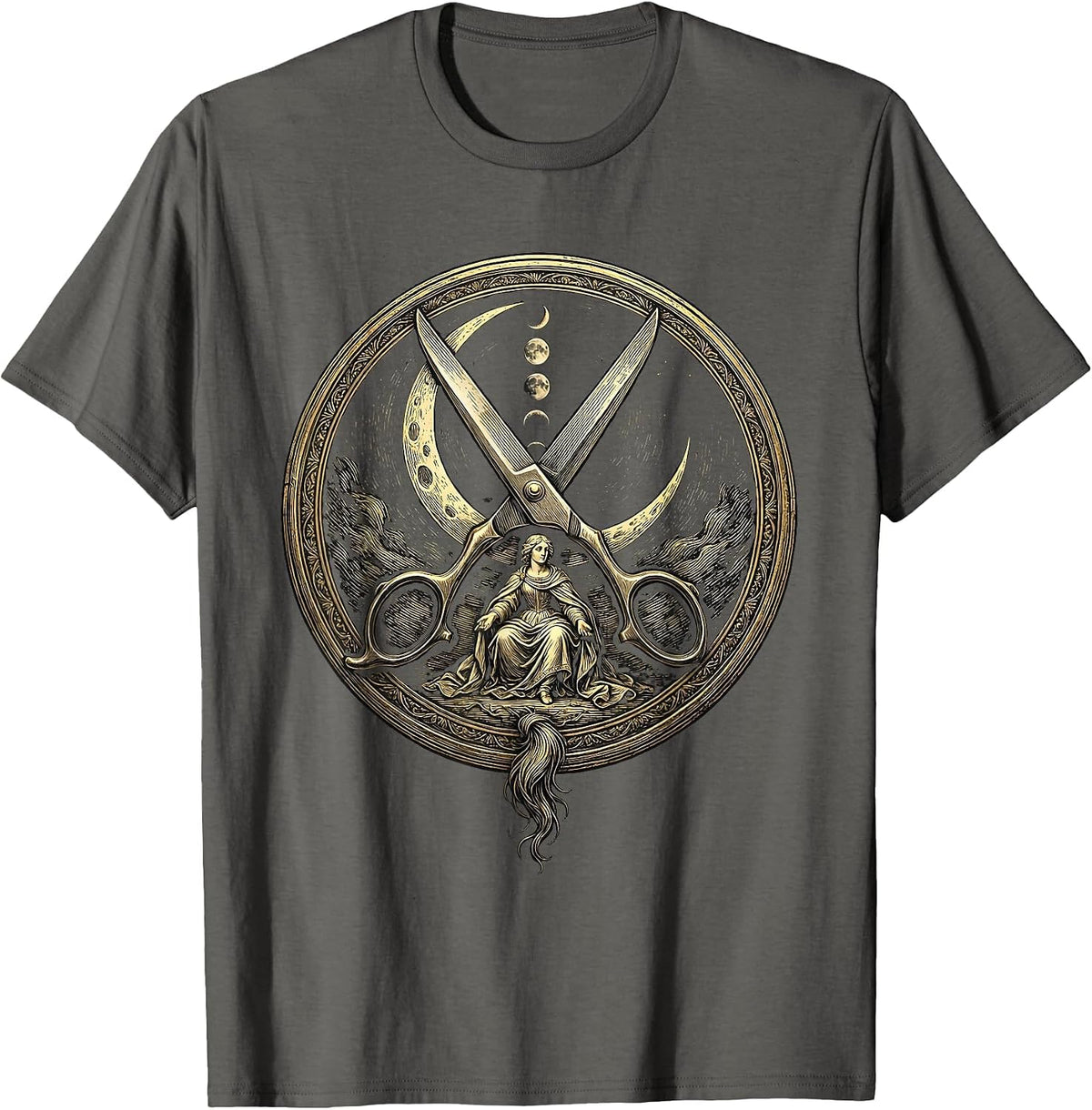 Men's Sealed Medallion Mystic Barber Humor Gift T-Shirt - Asphalt Grey