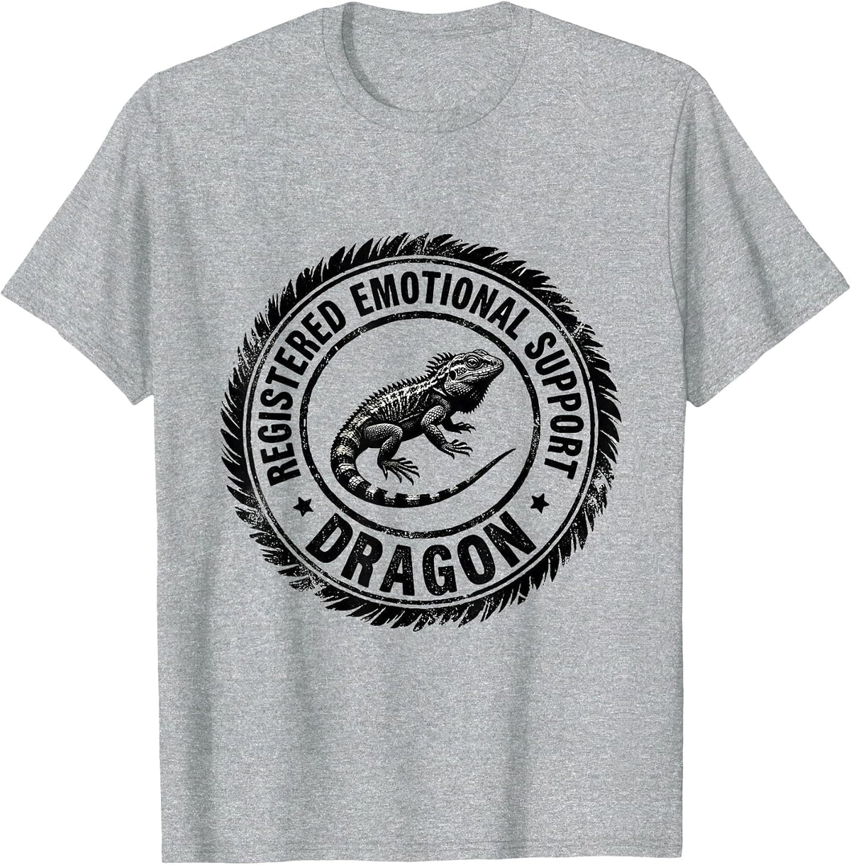 Men's Registered Emotional Support Dragon Funny Reptile Lover Gift T-Shirt - Heather Grey