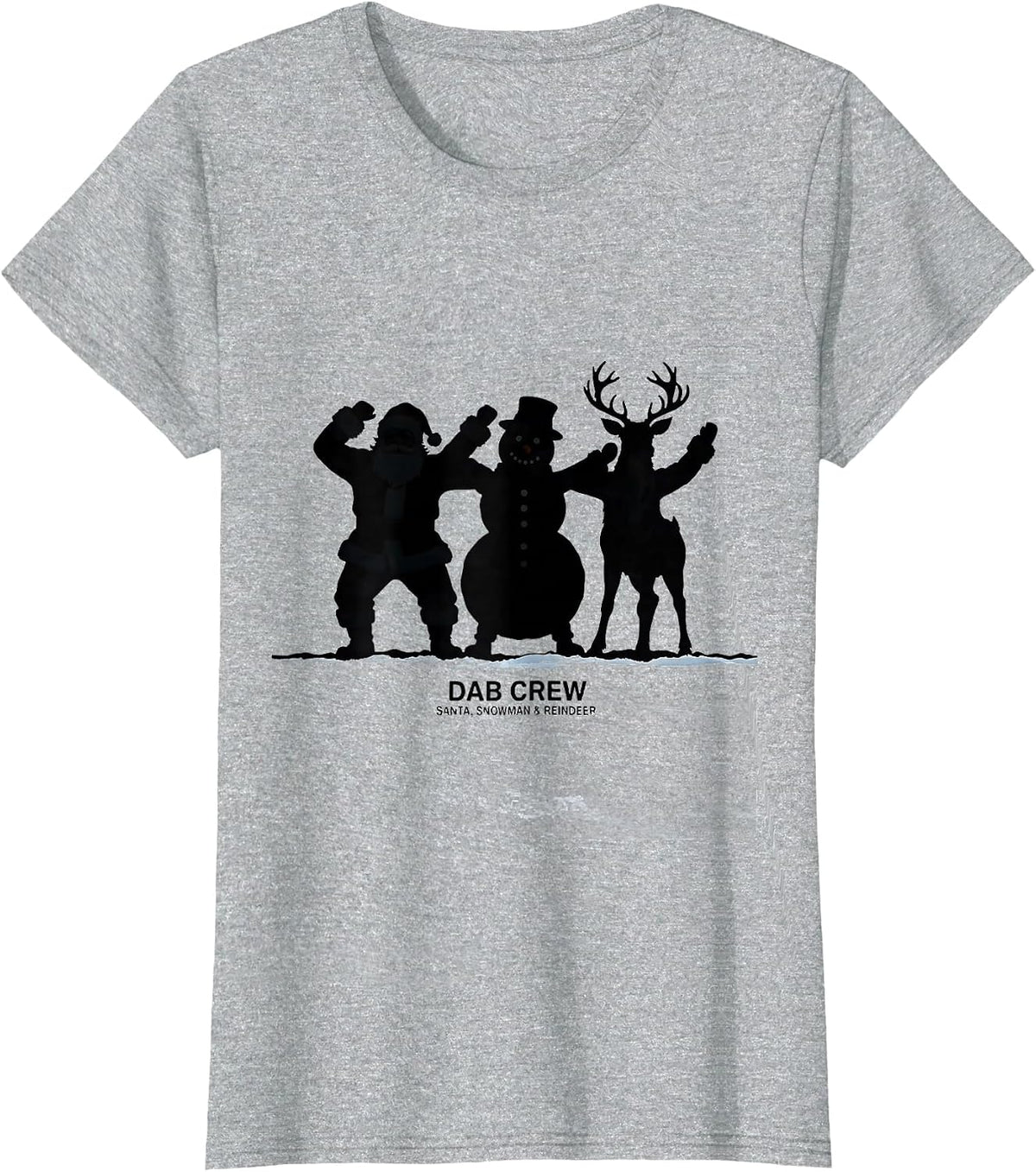 Dab Crew: Santa, Snowman & Reindeer Funny Kids Christmas T-Shirt - Heather Grey
