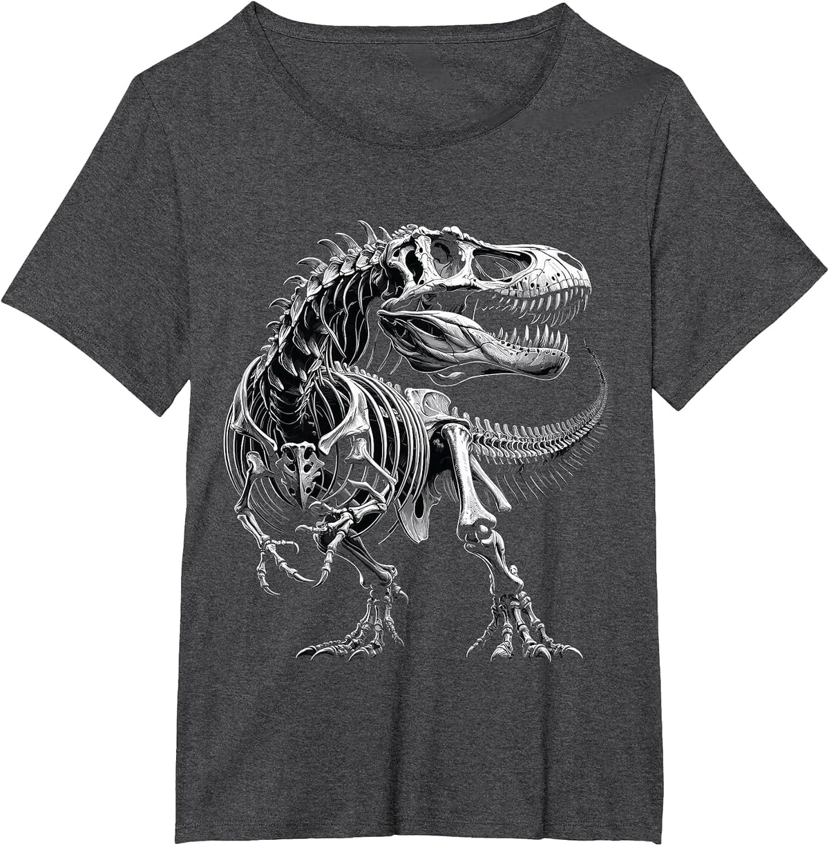 T-Rex Fossil Skeleton Dinosaur Bones Paleontologist T-Shirt - Dark Heather Grey