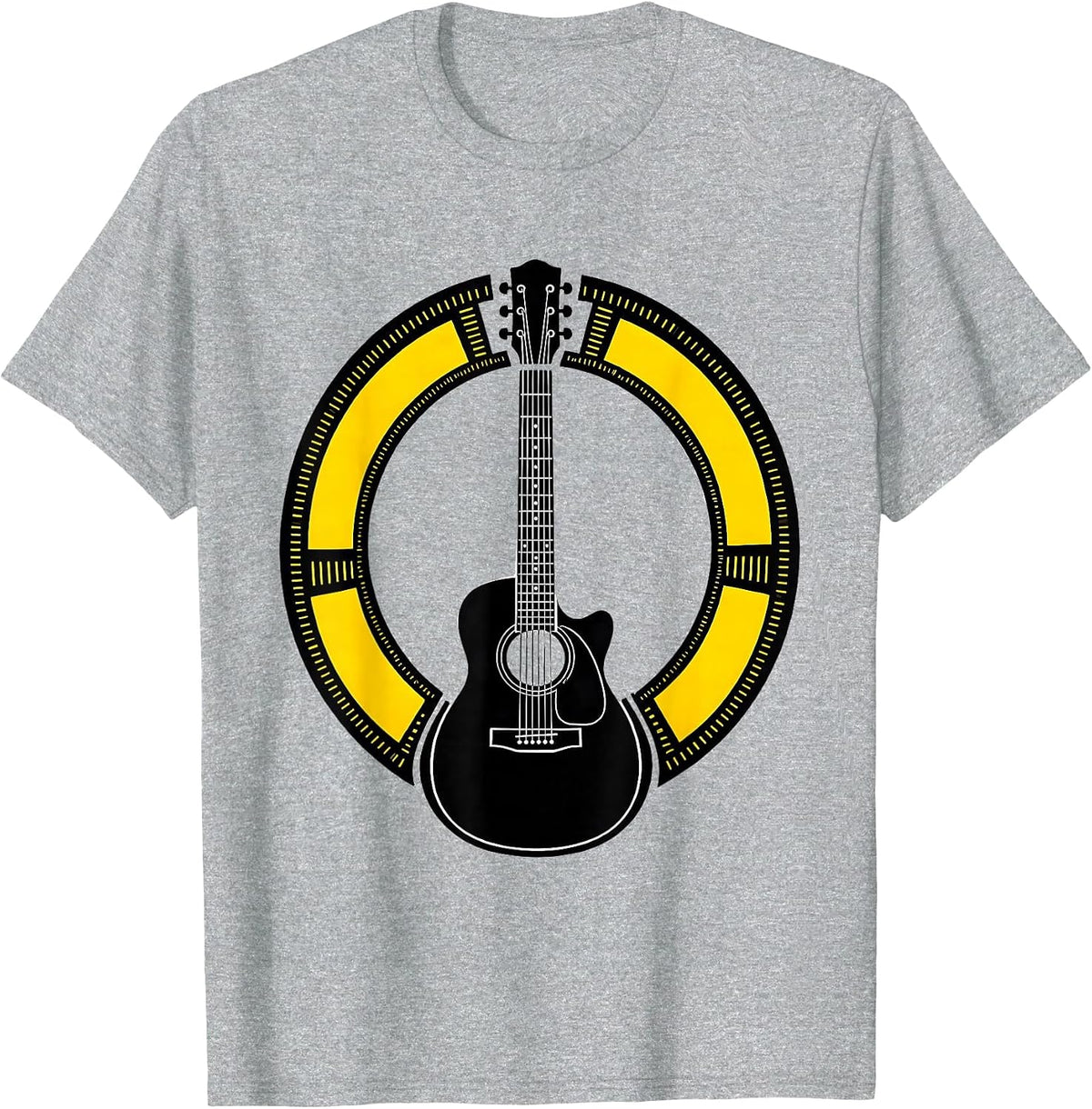 Men's Stencil Guitar Schematic Musician Inner Monologue Deadpan T-Shirt - Heather Grey