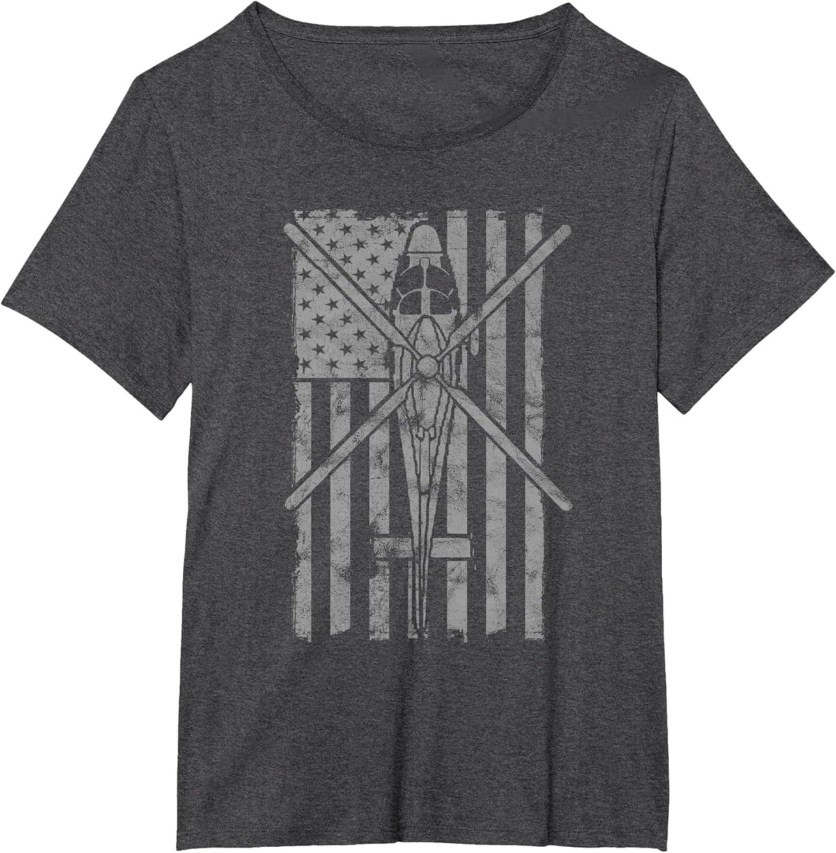 HH-65 Dolphin SAR/Rescue Helicopter Vintage Flag T-Shirt T-Shirt - Dark Heather Grey