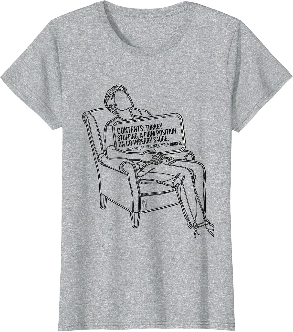 Thanksgiving Nutrition Facts Turkey Stuffing Cranberry Sauce T-Shirt - Heather Grey