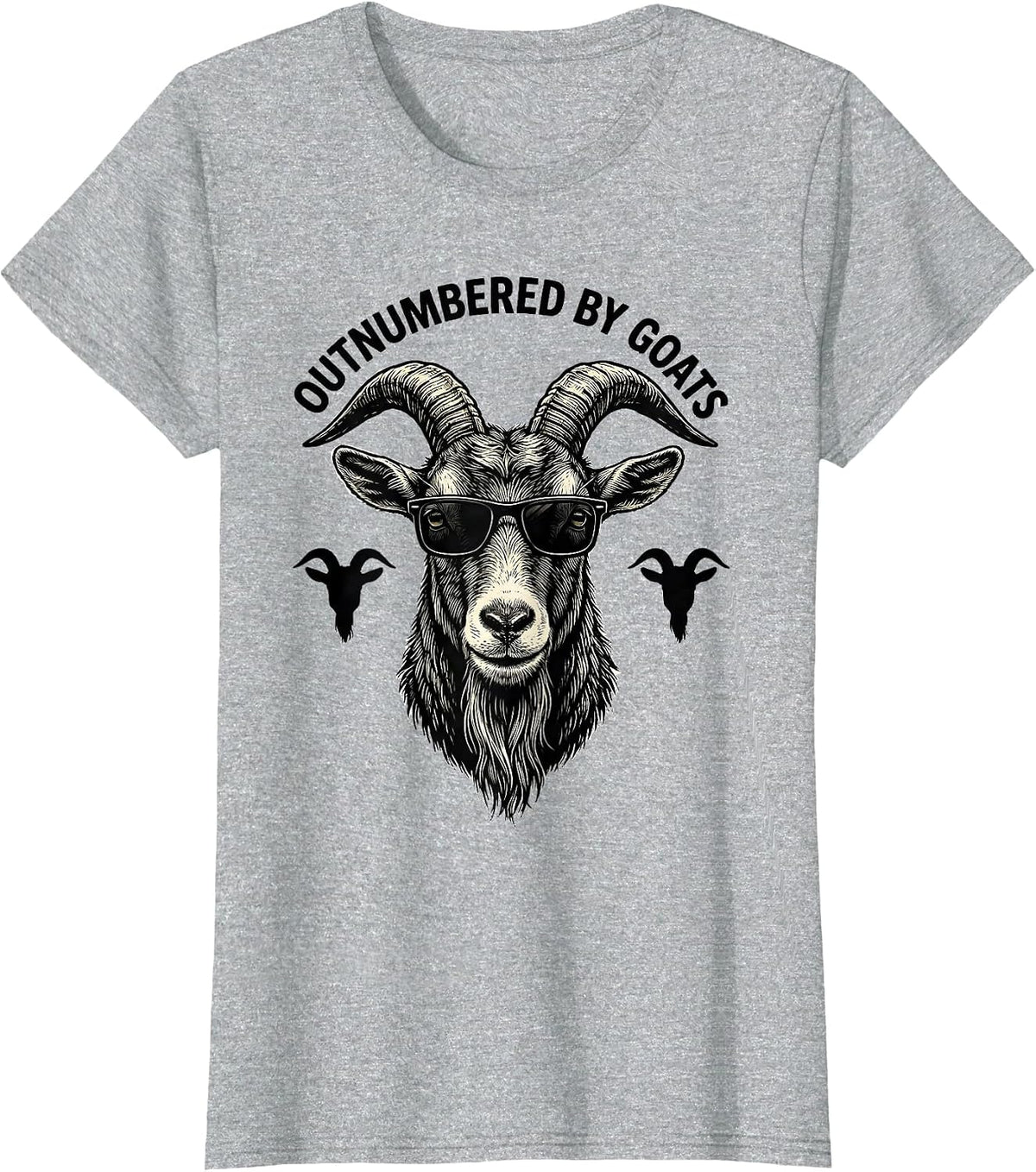 Outnumbered By Goats Funny Goat Lover Novelty Humor T-Shirt - Heather Grey