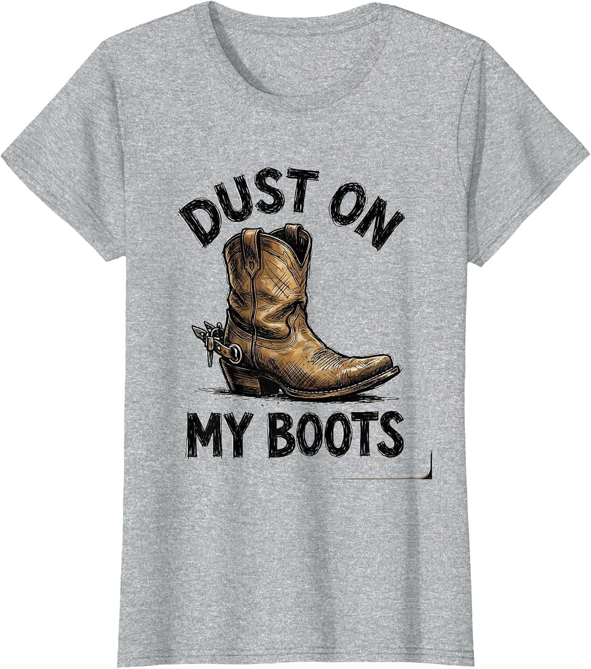 Dust On My Boots Cowboy Western Design T-Shirt - Heather Grey