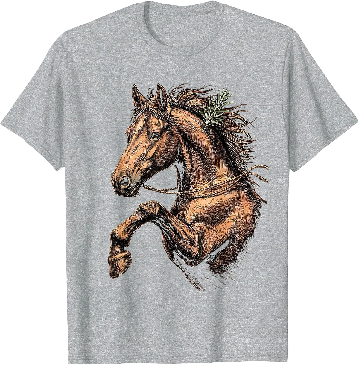 Men's Sharp Horse Shoo Boho Equestrian Humor T-Shirt - Heather Grey