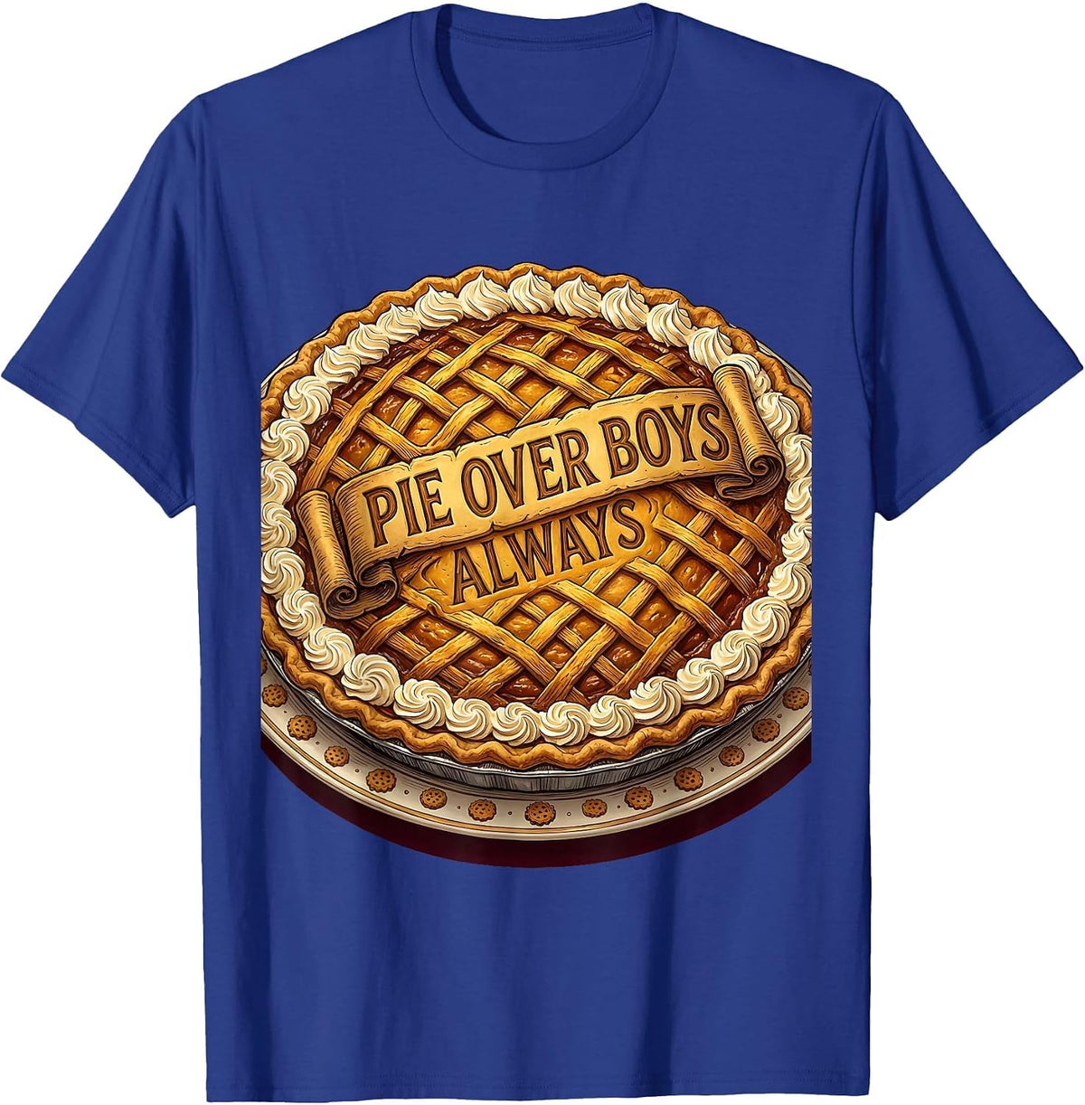 Men's Pie Over Boys Always Funny Thanksgiving Design T-Shirt - Royal Blue