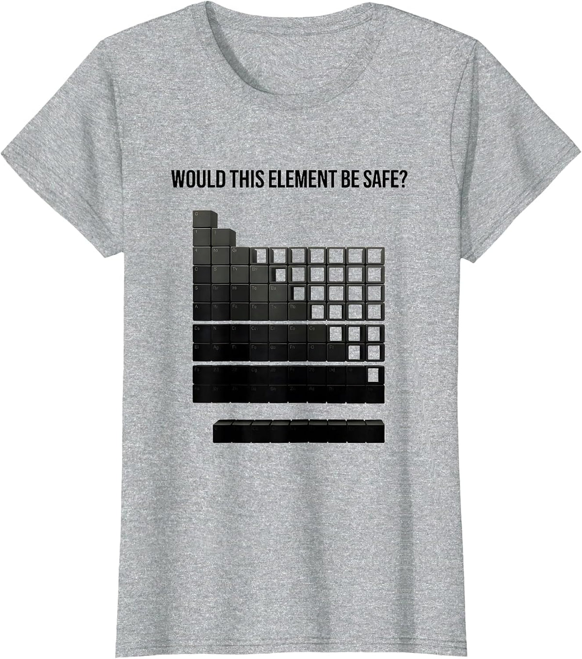 Women's Would This Element Be Safe? Funny Periodic Table Science T-Shirt - Heather Grey