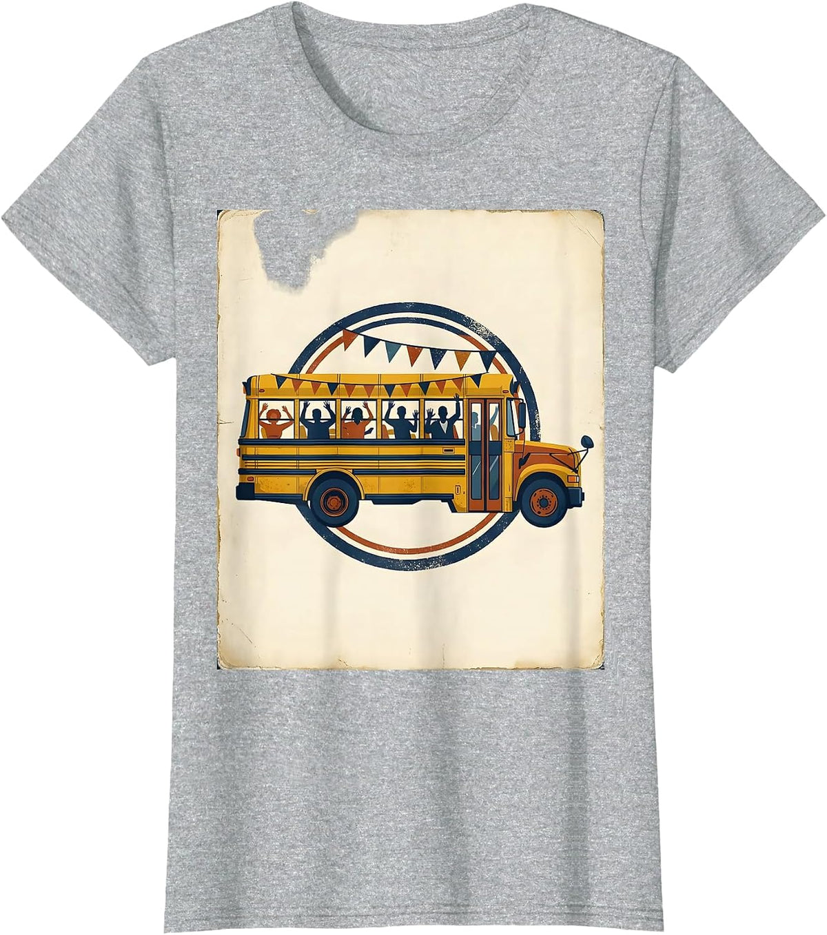 Vintage School Bus Field Trip Teacher Kids T-Shirt - Heather Grey