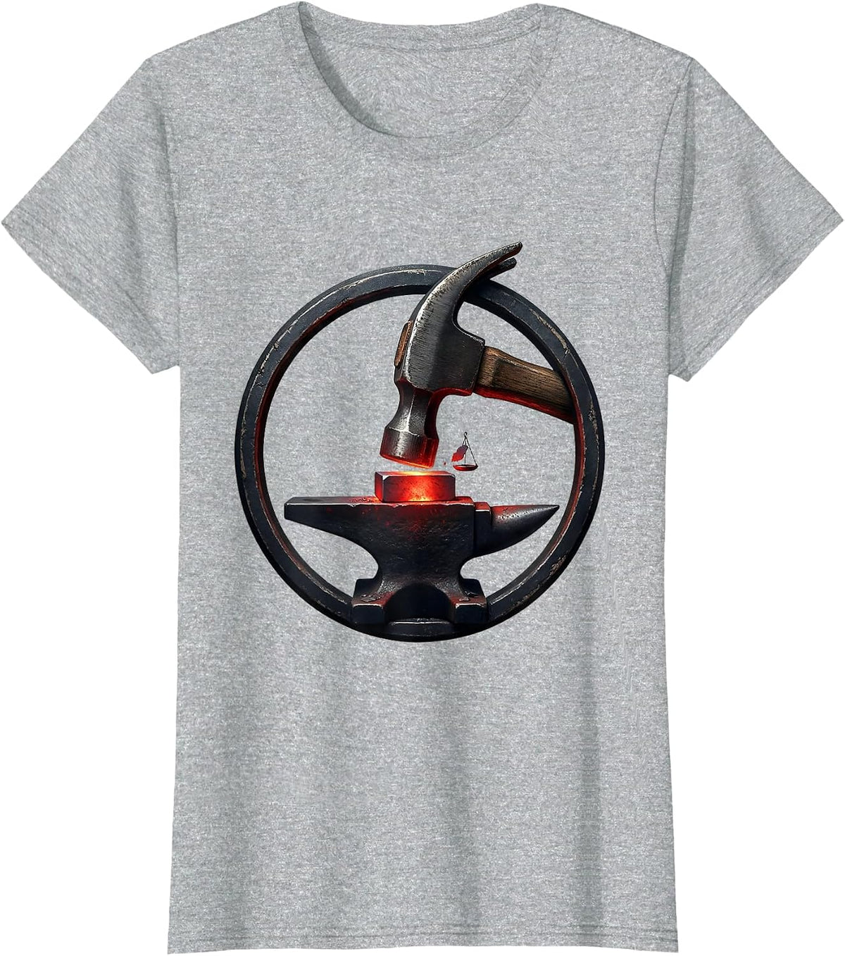 Women's Sealed Hammer Anvil Blacksmith Forge Hobbyist Humor T-Shirt - Heather Grey