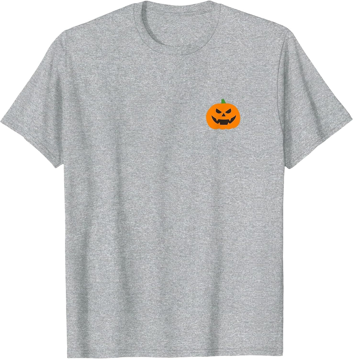 Pumpkin Halloween Subtle Jack O Lantern Minimal Trick Treat T-Shirt - Heather Grey