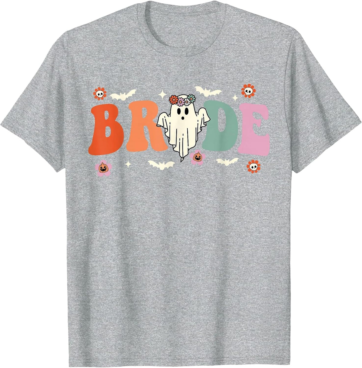 Bride Let's Go Ghouls Ghost Halloween Spooky Bachelorette T-Shirt - Heather Grey