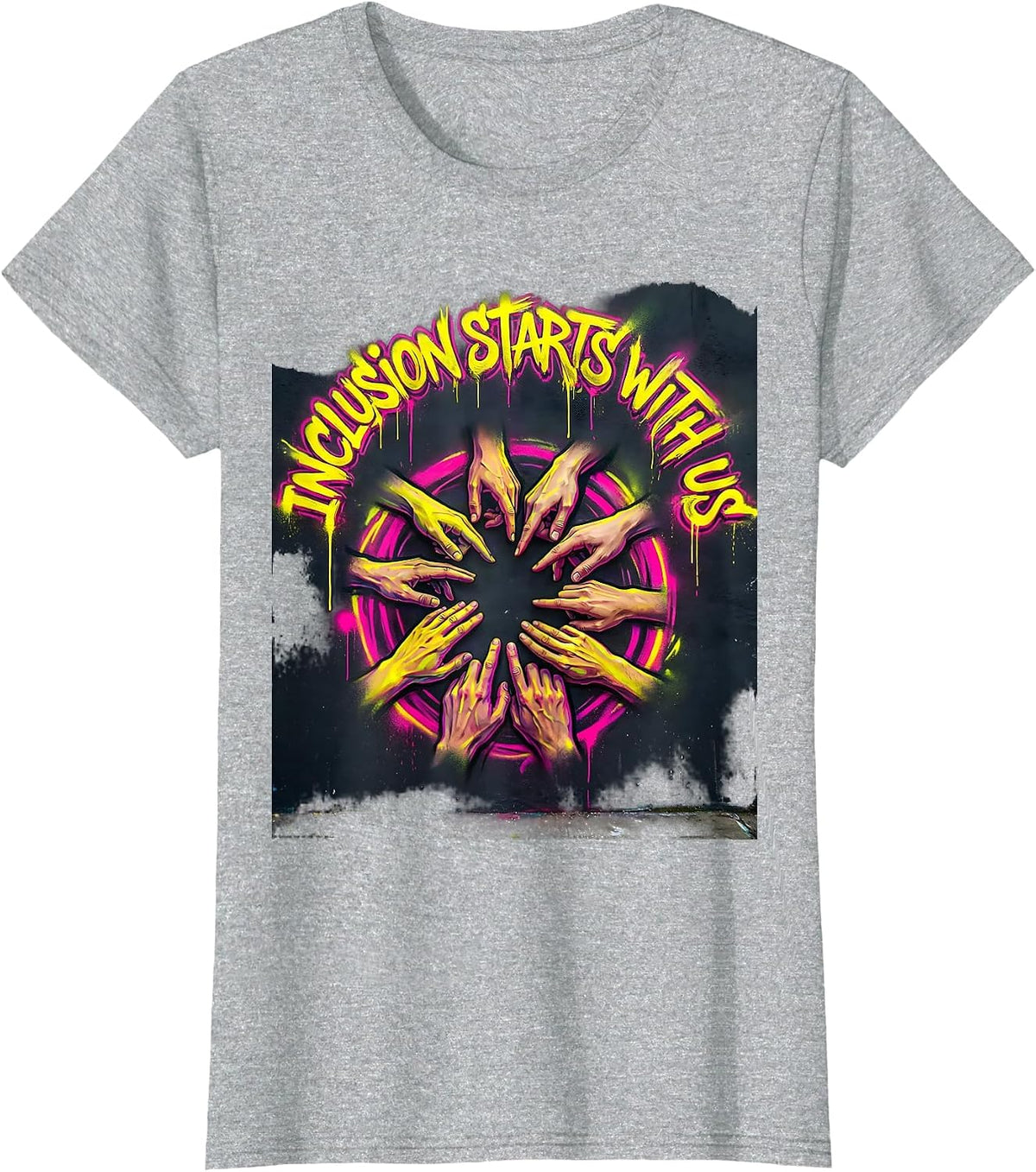Inclusion Starts With Us Special Education Design T-Shirt - Heather Grey