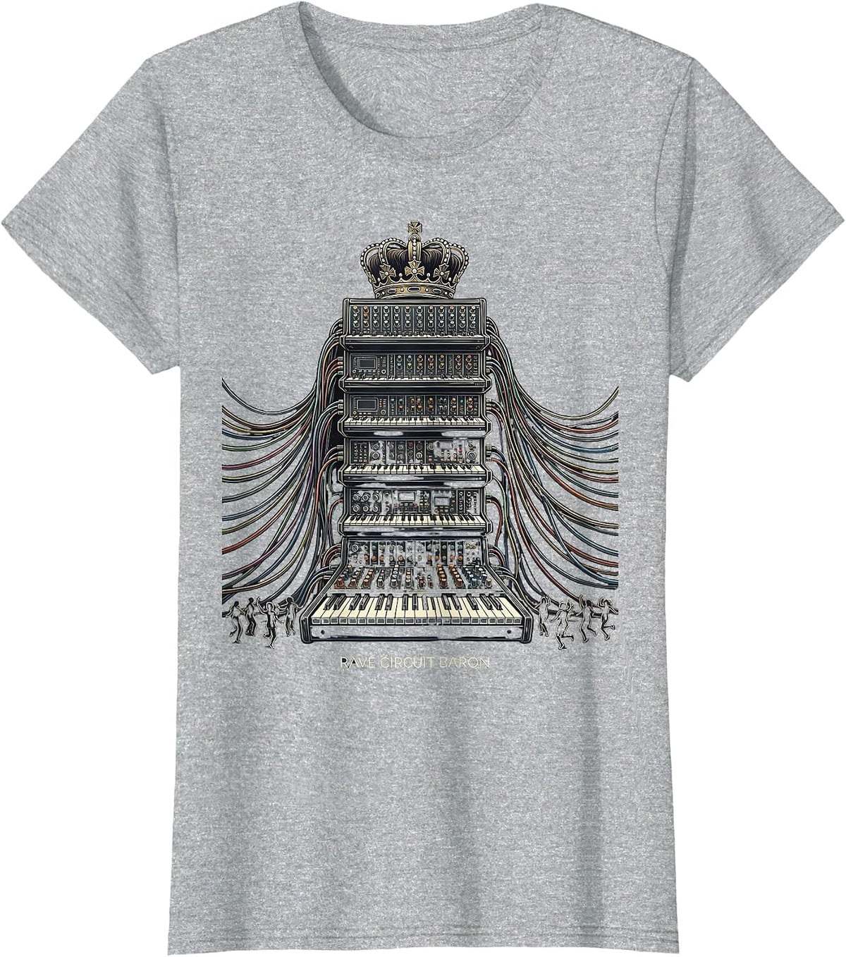 Rave Circuit Baron Funny EDM Ghost Trippy Music Lover T-Shirt - Heather Grey
