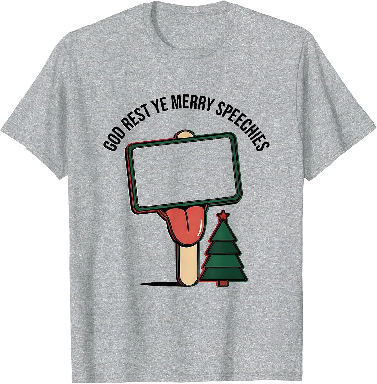 Men's God Rest Ye Merry Speechies Funny Speech Therapist SLP T-Shirt - Heather Grey