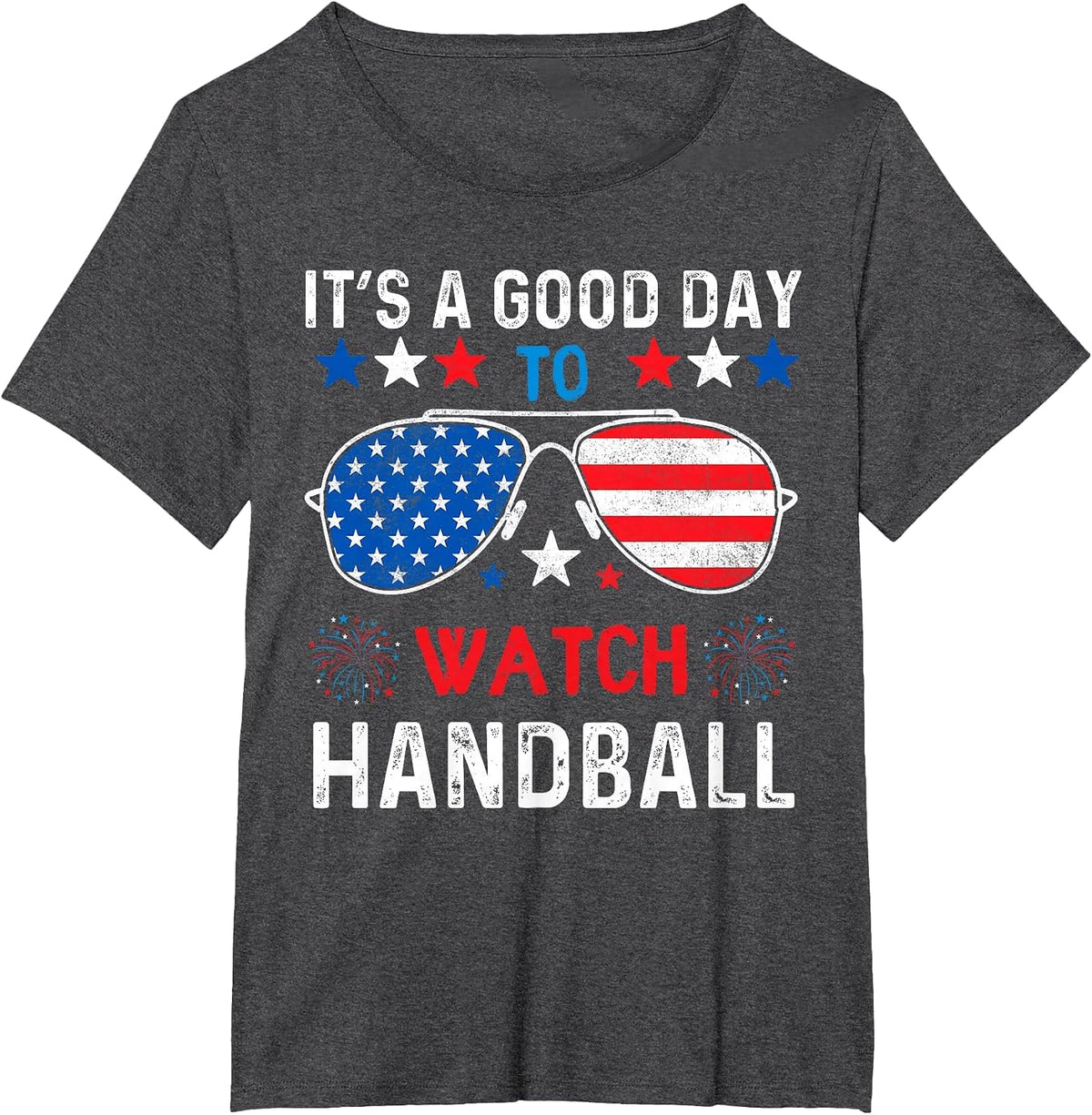 Handball USA Support the Team Sunglasses USA Flag T-Shirt - Dark Heather Grey