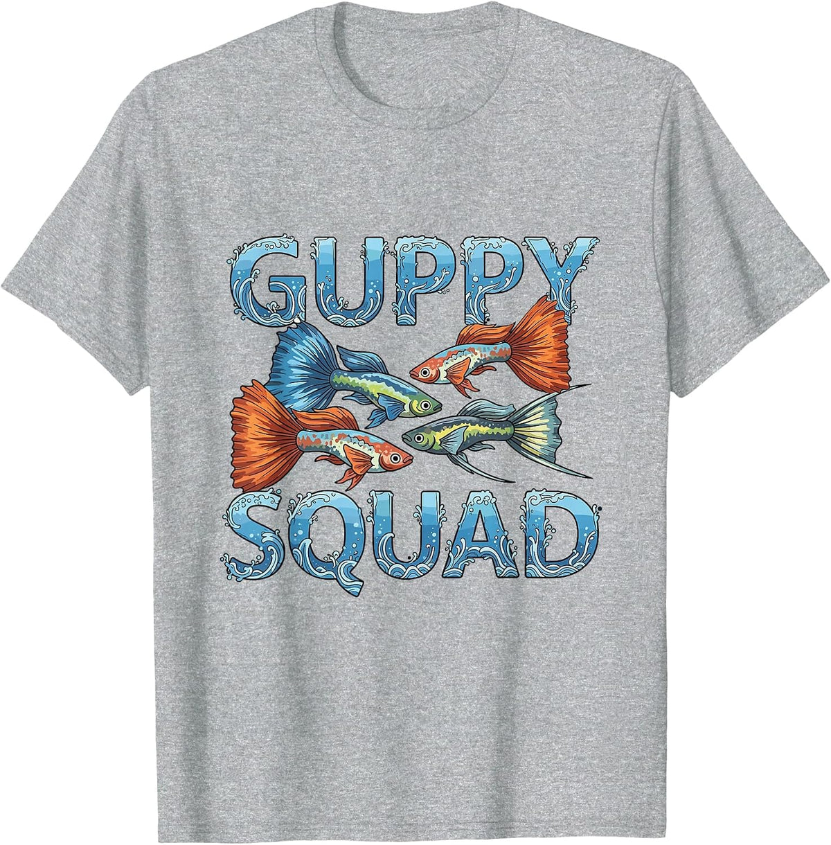 Guppy Squad Tropical Fish Guppies Lover T-Shirt - Heather Grey