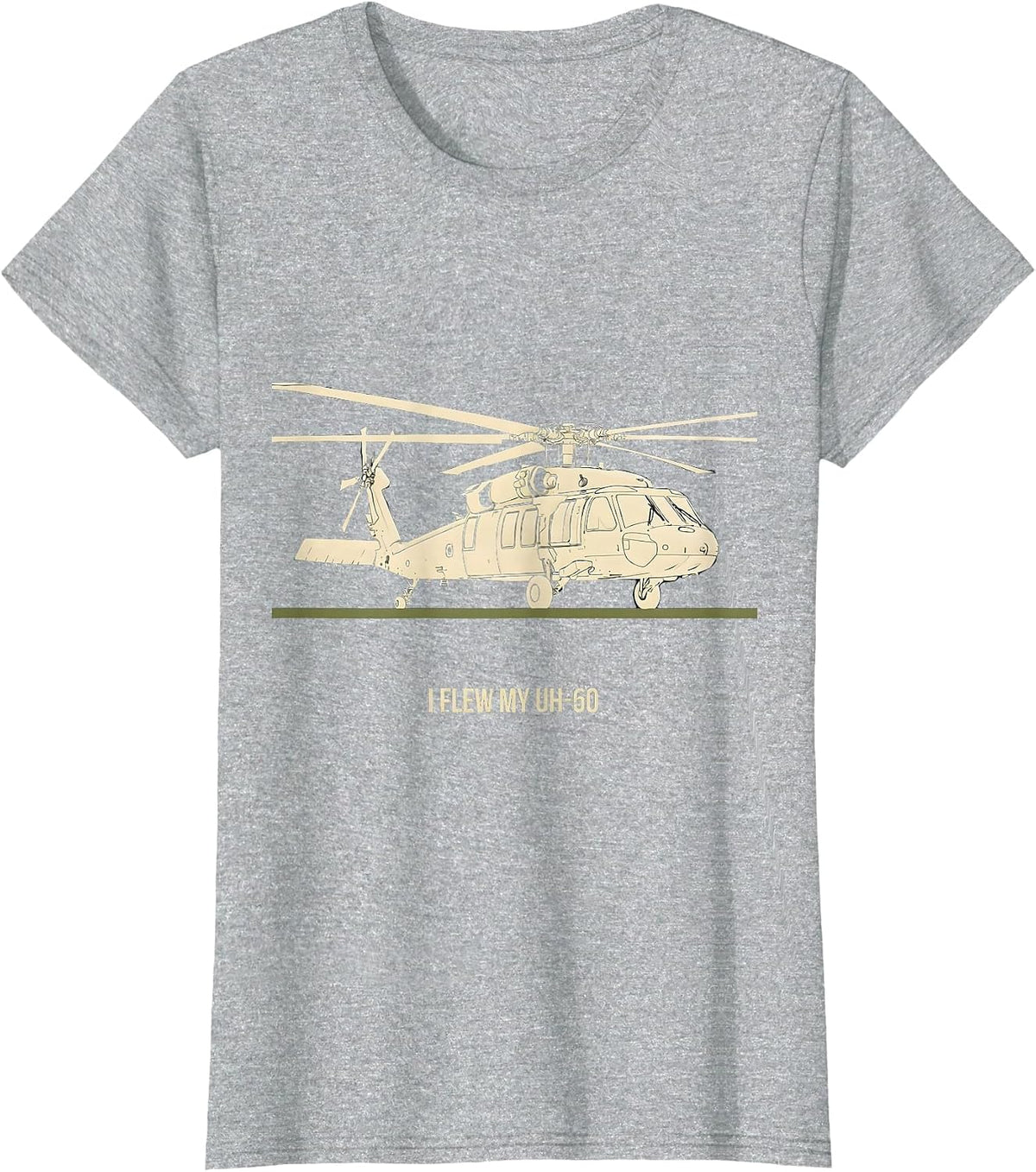 Women's I Flew My UH-60 Military Helicopter Pilot Aviation Veteran T-Shirt - Heather Grey