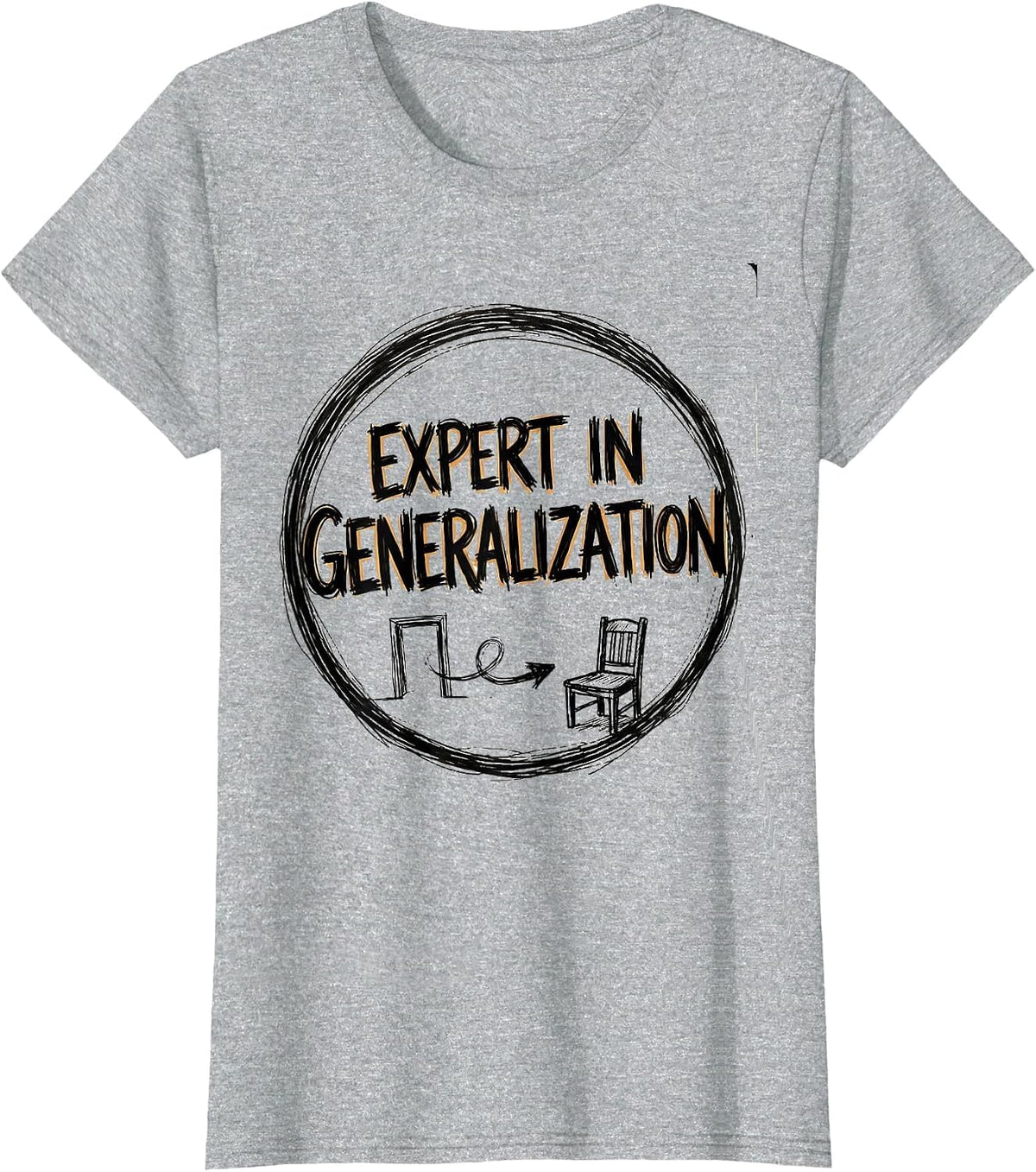 Expert In Generalization Hand-Sketched SLP Speech Therapist T-Shirt - Heather Grey
